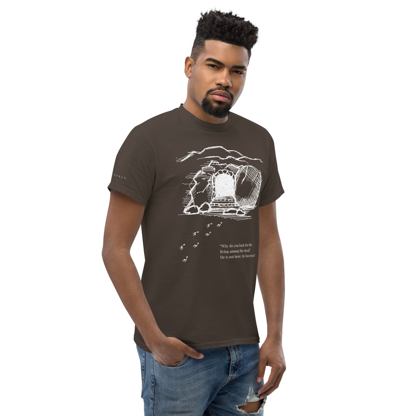 He Is Risen Men's classic tee W/White Print