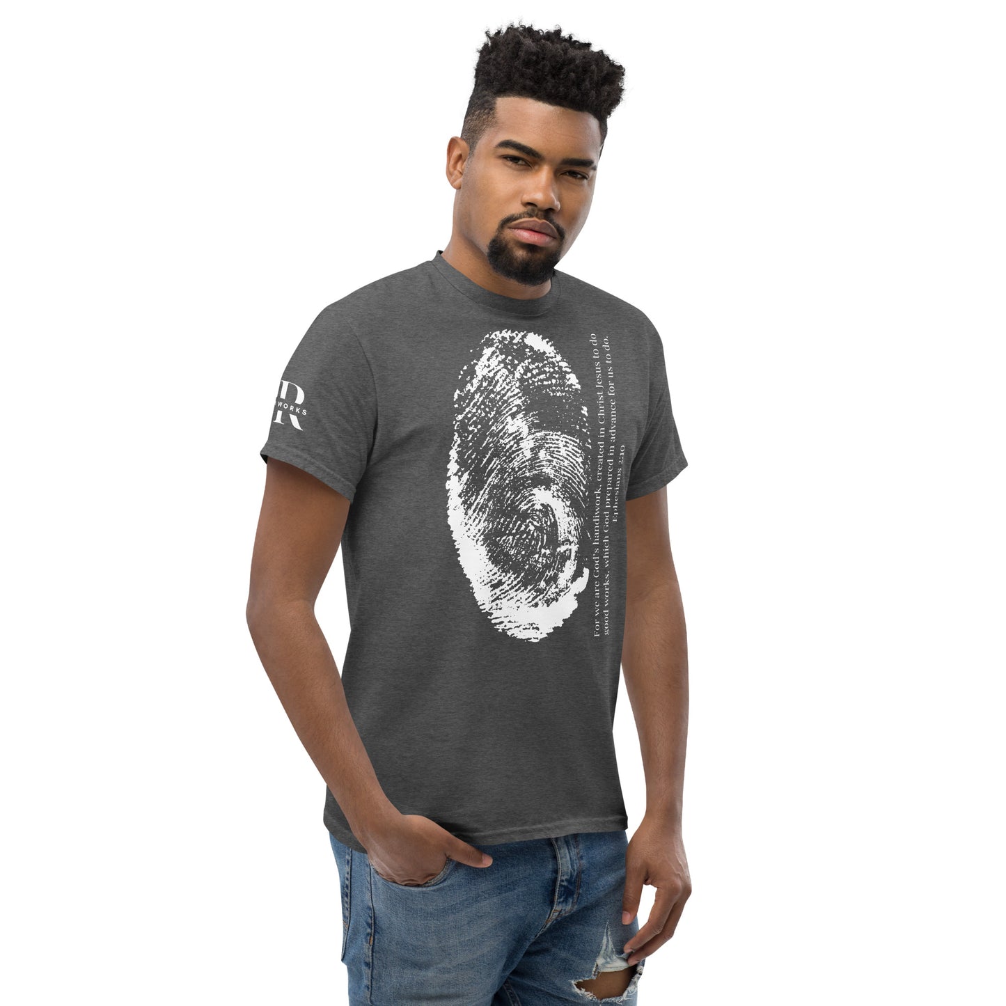 Fearfully And Wonderfully Made Men's classic tee W/White Print