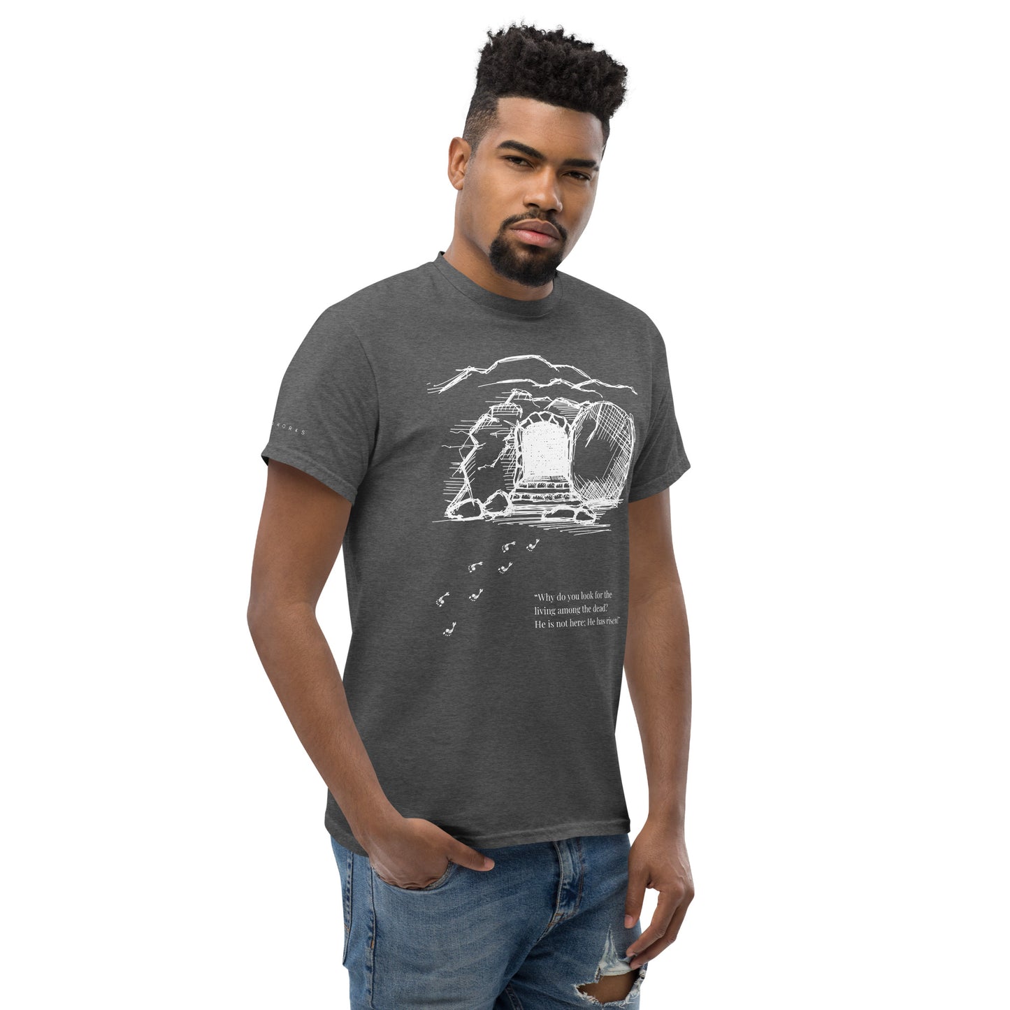 He Is Risen Men's classic tee W/White Print