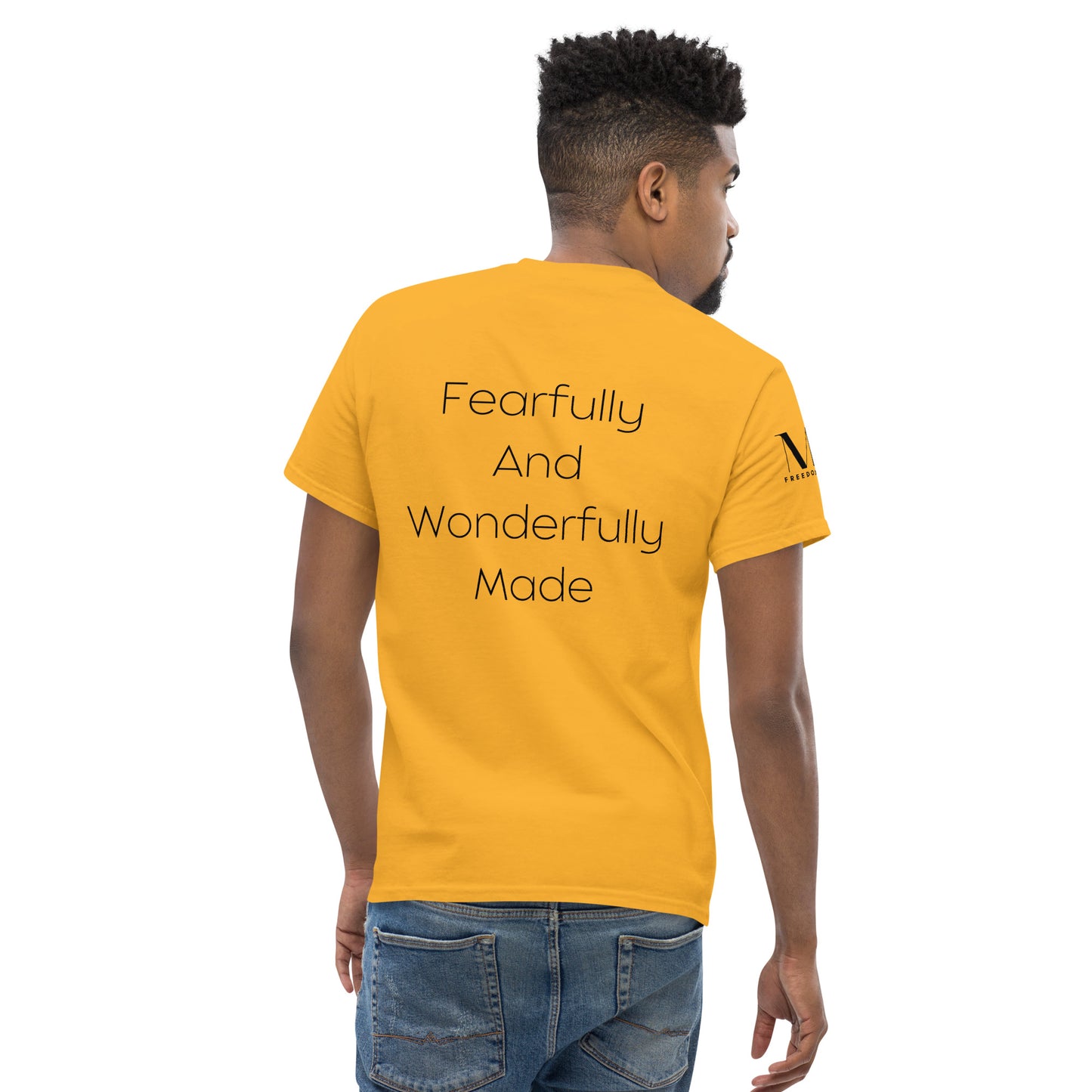 Fearfully And Wonderfully Made Men's classic tee W/Black Print
