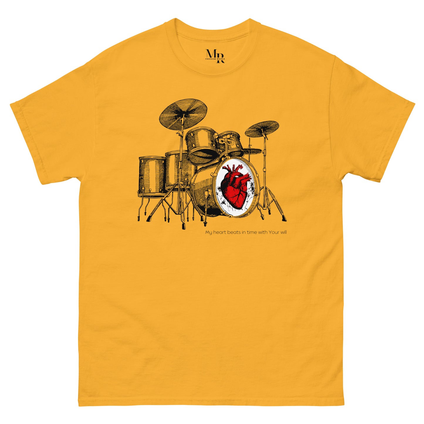 Heart Beats In Time Men's classic tee W/Black Print