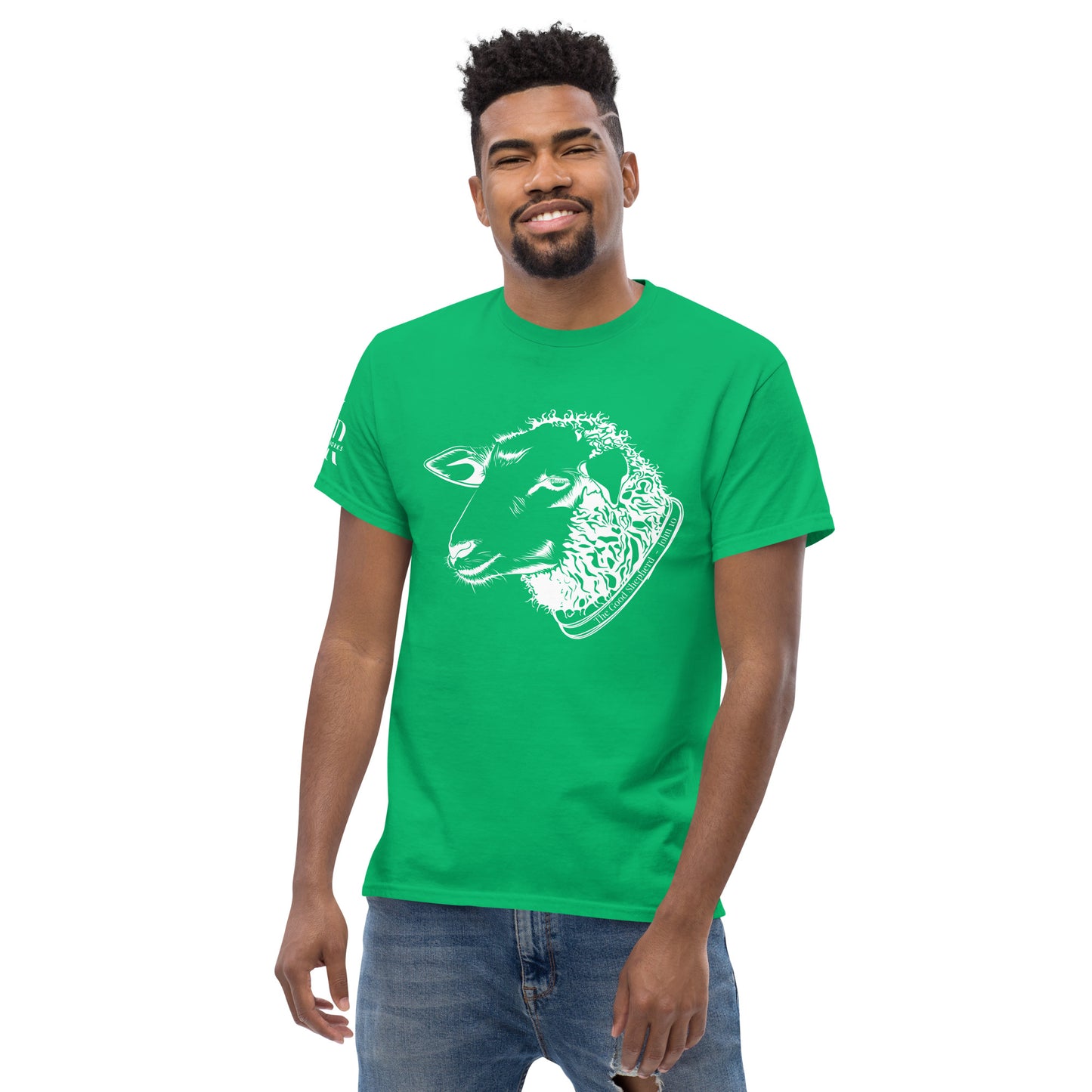 The Good Shepherd Men's classic tee W/White Print