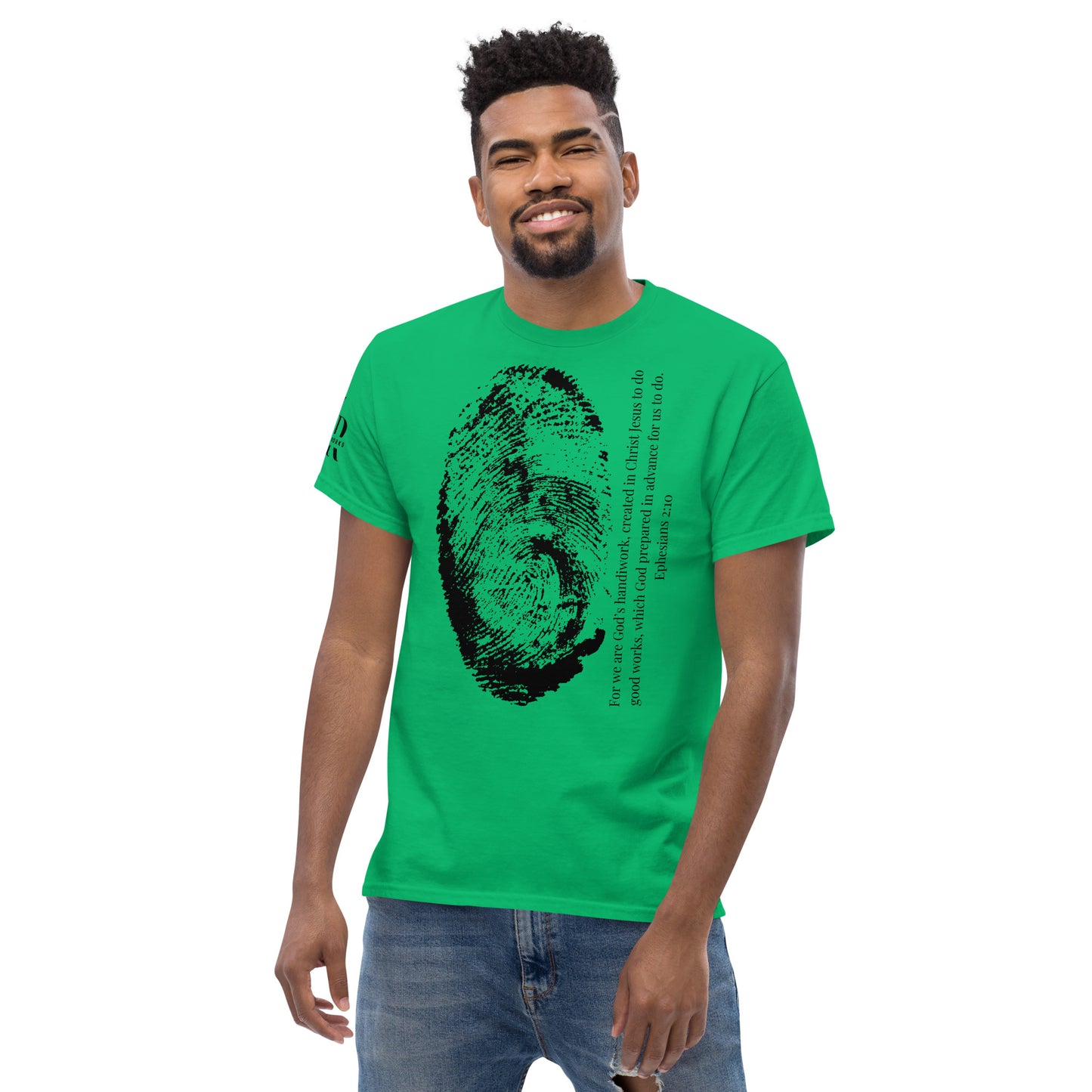 Fearfully And Wonderfully Made Men's classic tee W/Black Print
