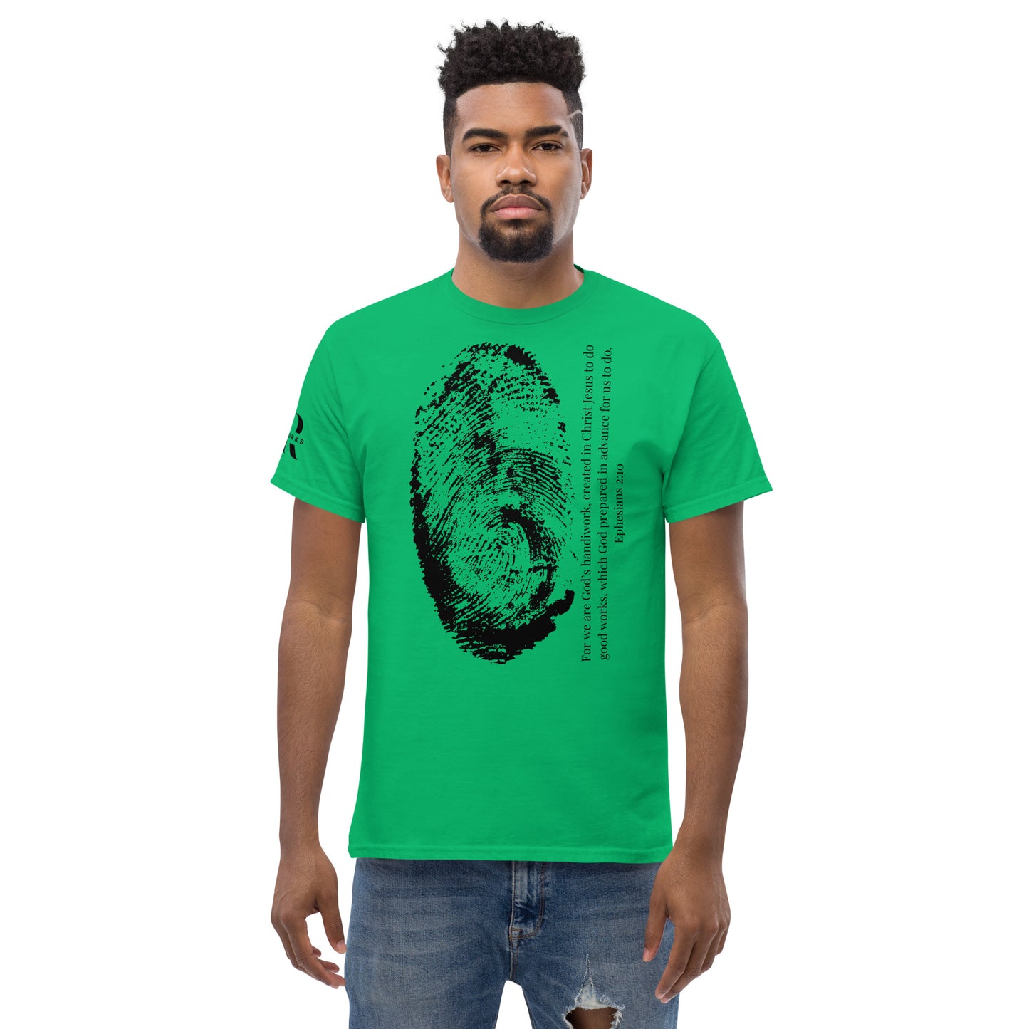 Fearfully And Wonderfully Made Men's classic tee W/Black Print