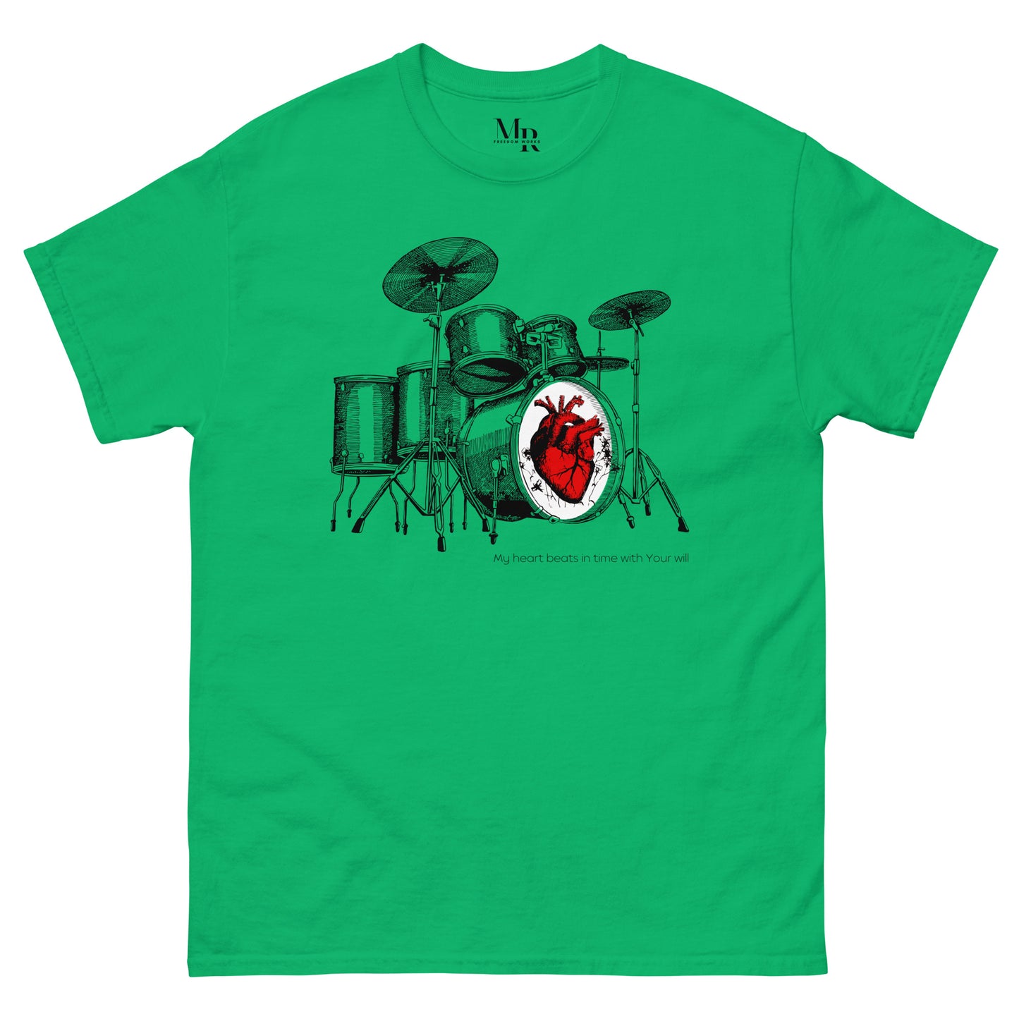 Heart Beats In Time Men's classic tee W/Black Print