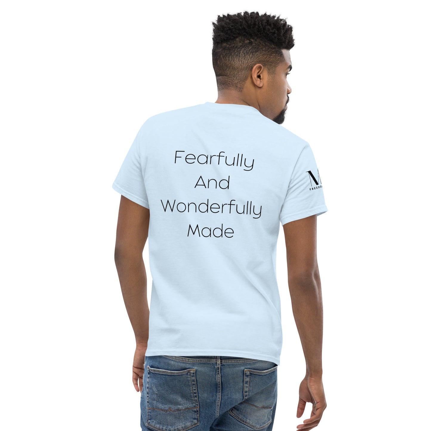 Fearfully And Wonderfully Made Men's classic tee W/Black Print