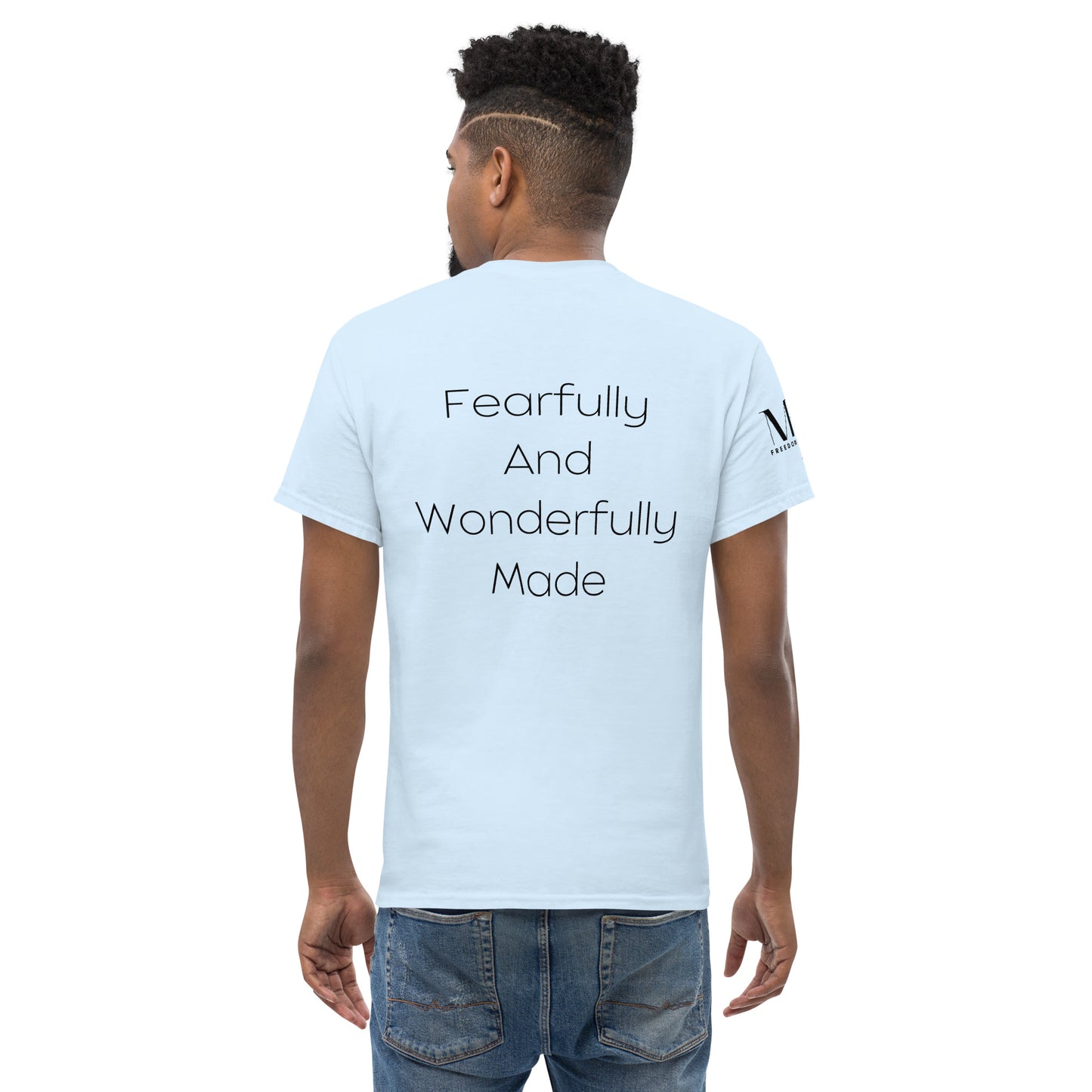 Fearfully And Wonderfully Made Men's classic tee W/Black Print