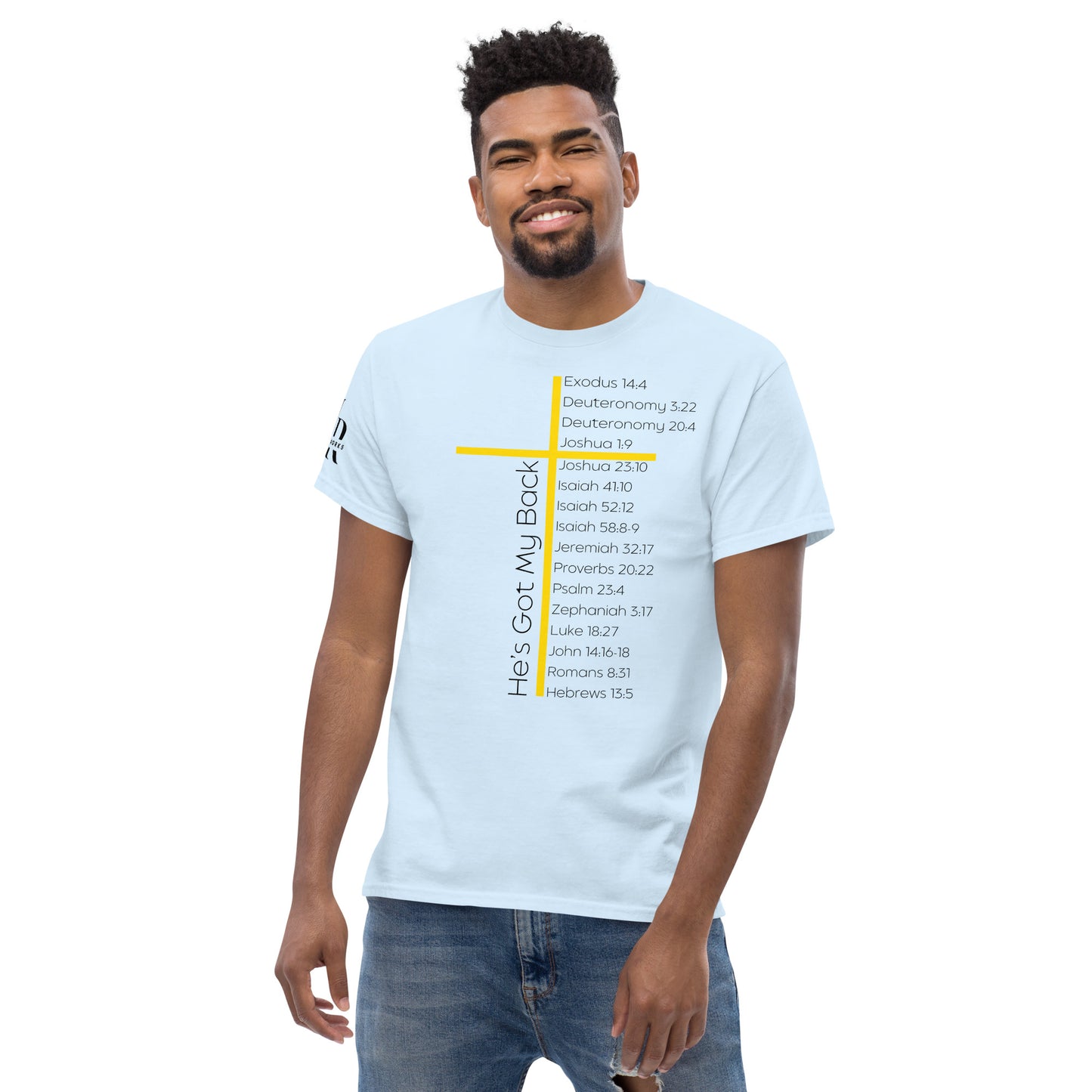 He's Got My Back Men's classic tee W/Black Print