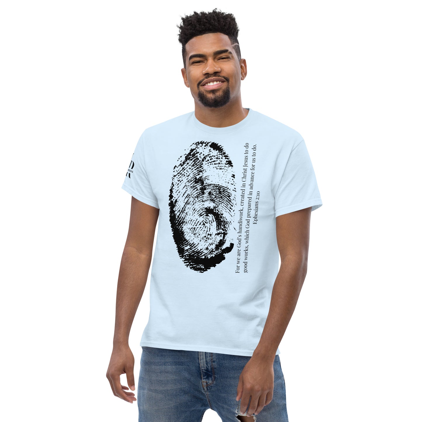 Fearfully And Wonderfully Made Men's classic tee W/Black Print