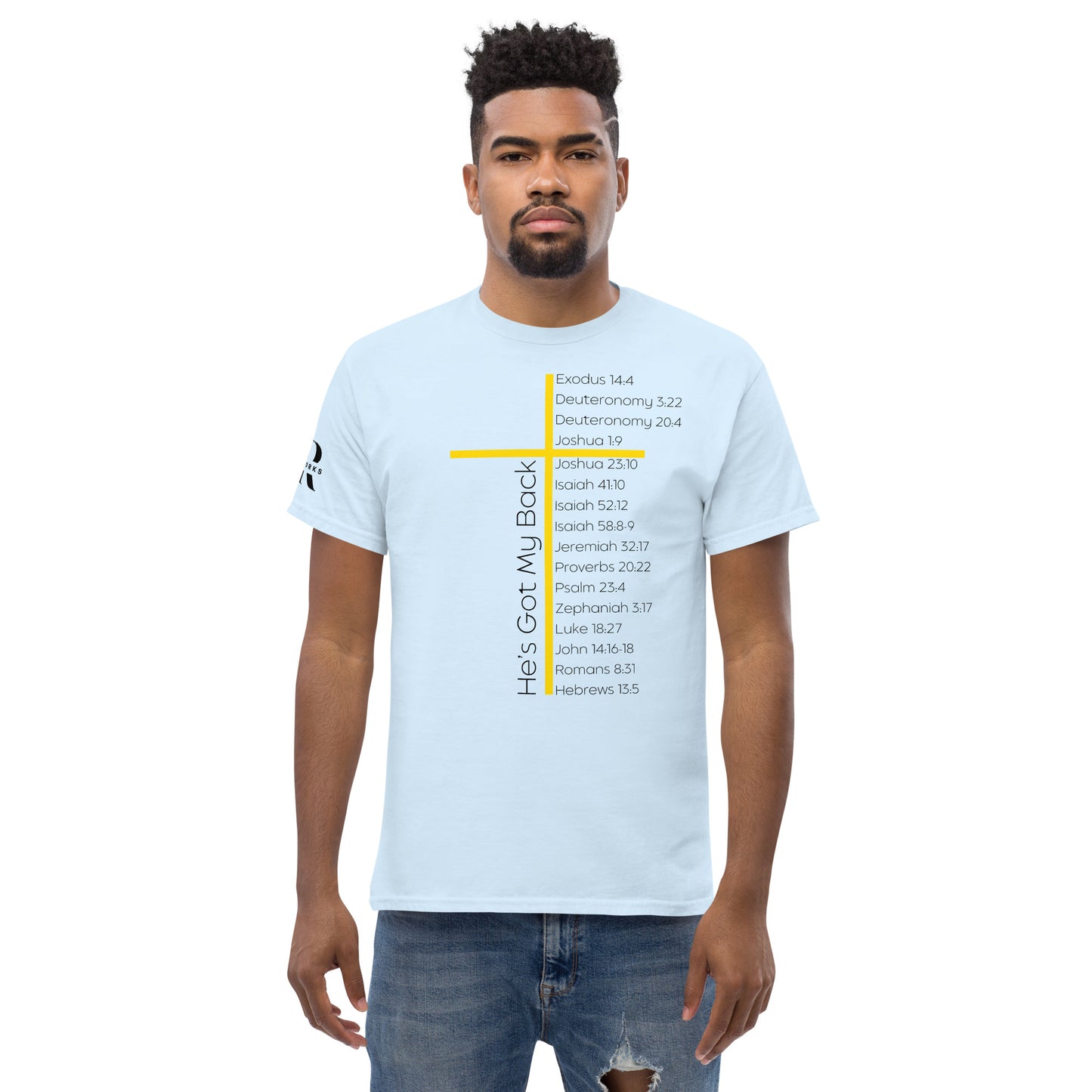 He's Got My Back Men's classic tee W/Black Print