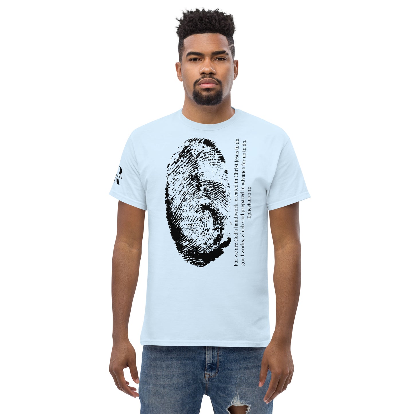 Fearfully And Wonderfully Made Men's classic tee W/Black Print