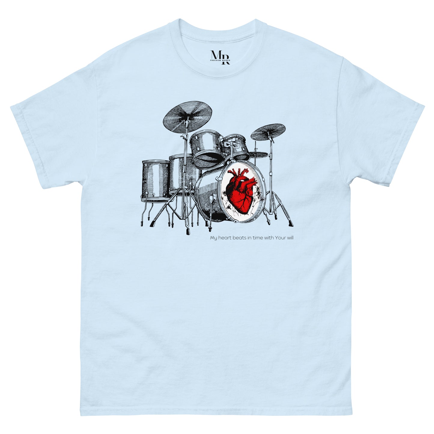Heart Beats In Time Men's classic tee W/Black Print