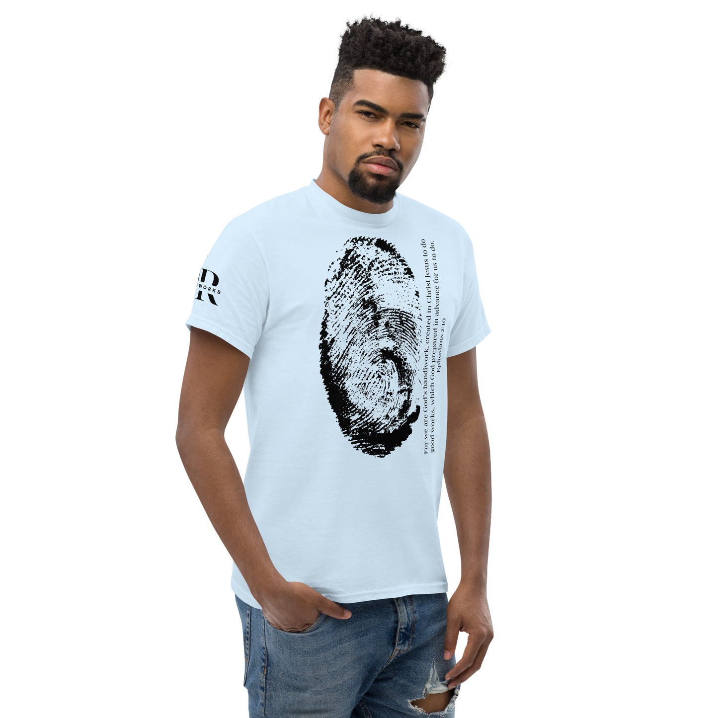 Fearfully And Wonderfully Made Men's classic tee W/Black Print