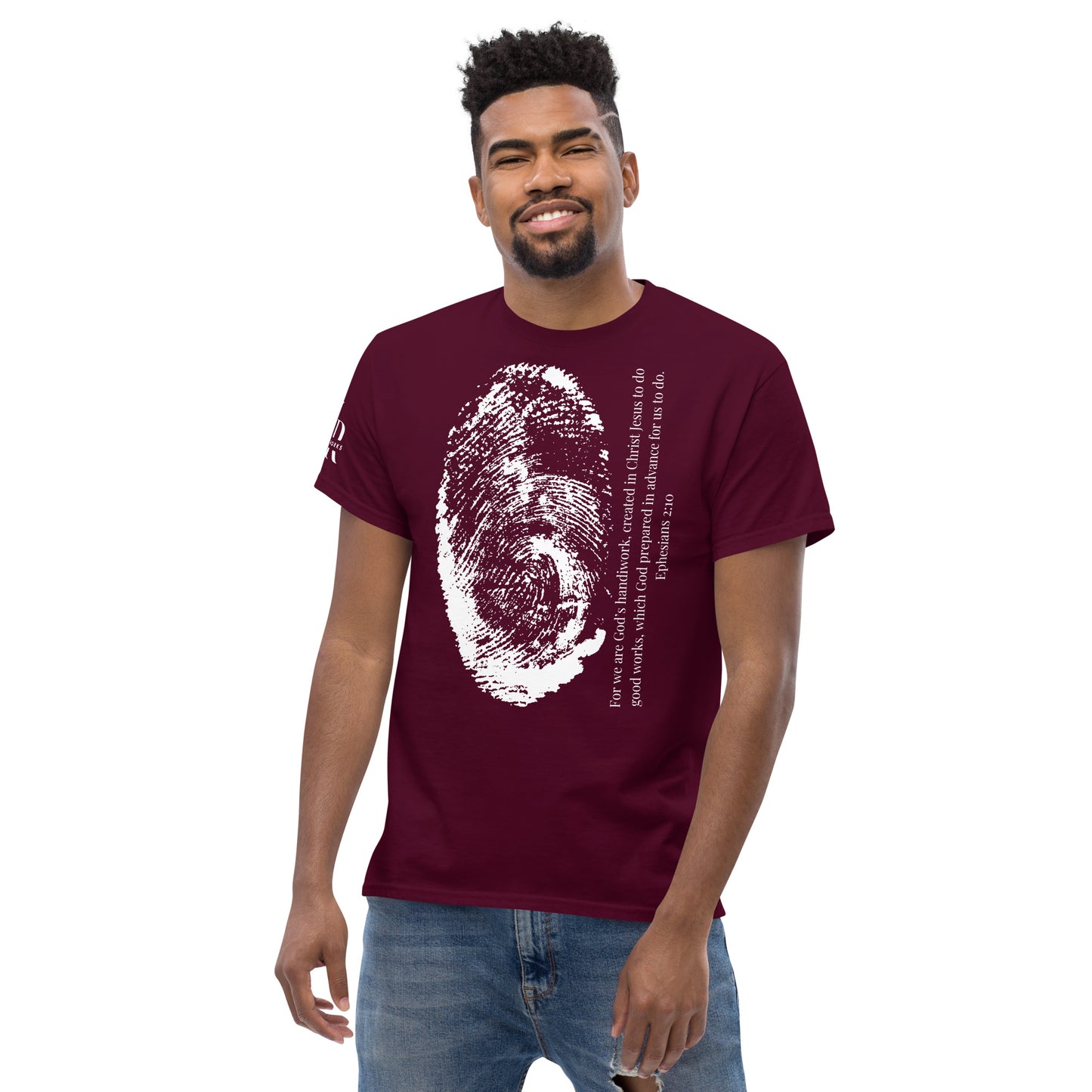 Fearfully And Wonderfully Made Men's classic tee W/White Print