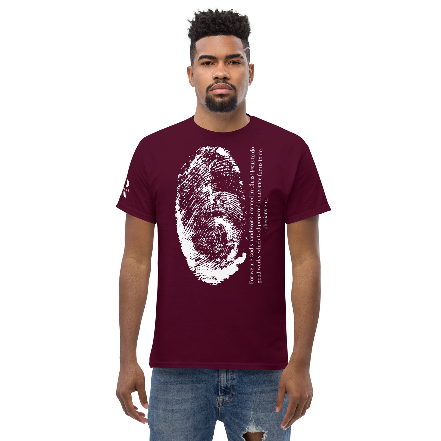 Fearfully And Wonderfully Made Men's classic tee W/White Print