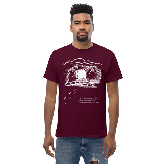 He Is Risen Men's classic tee W/White Print