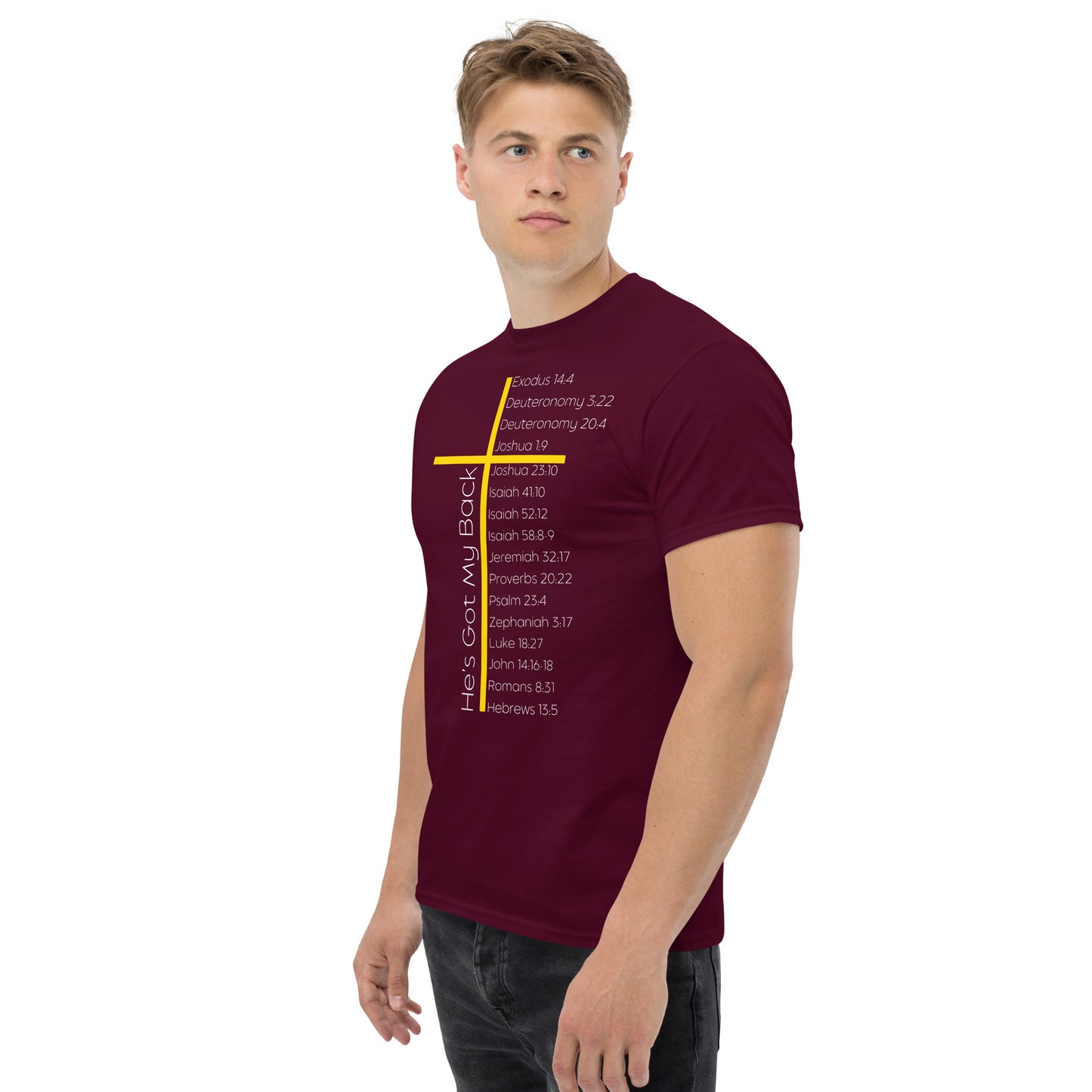 He's Got My Back Men's classic tee W/White Print