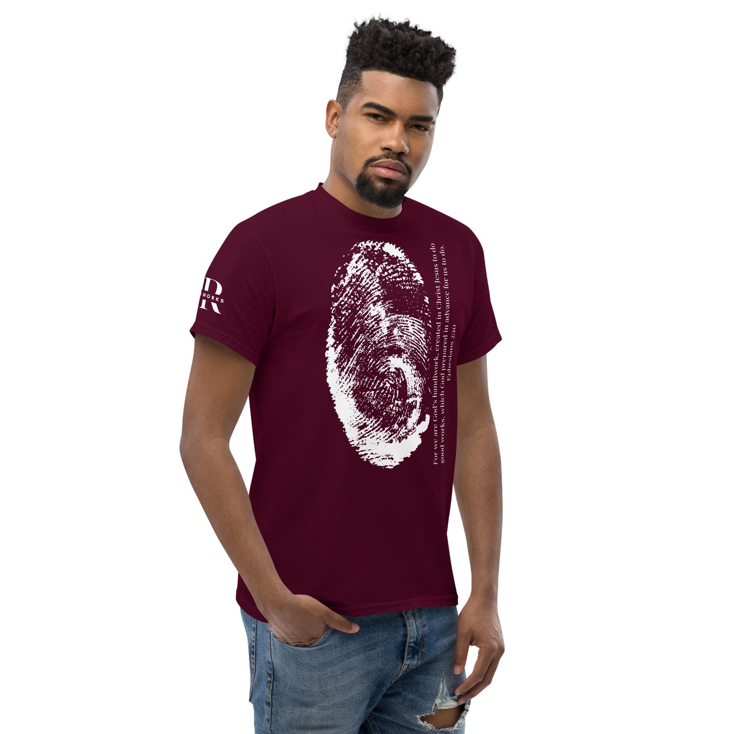 Fearfully And Wonderfully Made Men's classic tee W/White Print