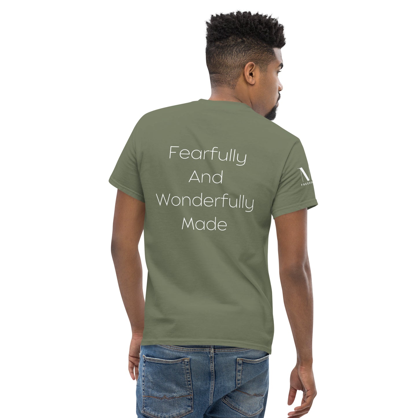 Fearfully And Wonderfully Made Men's classic tee W/White Print