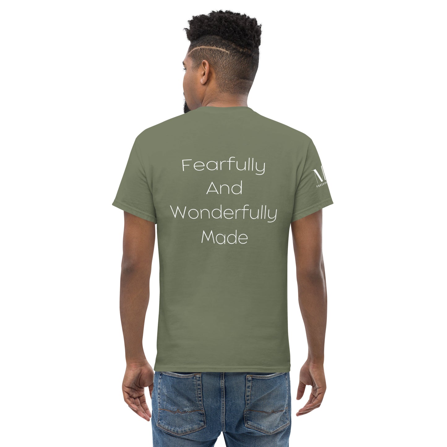 Fearfully And Wonderfully Made Men's classic tee W/White Print