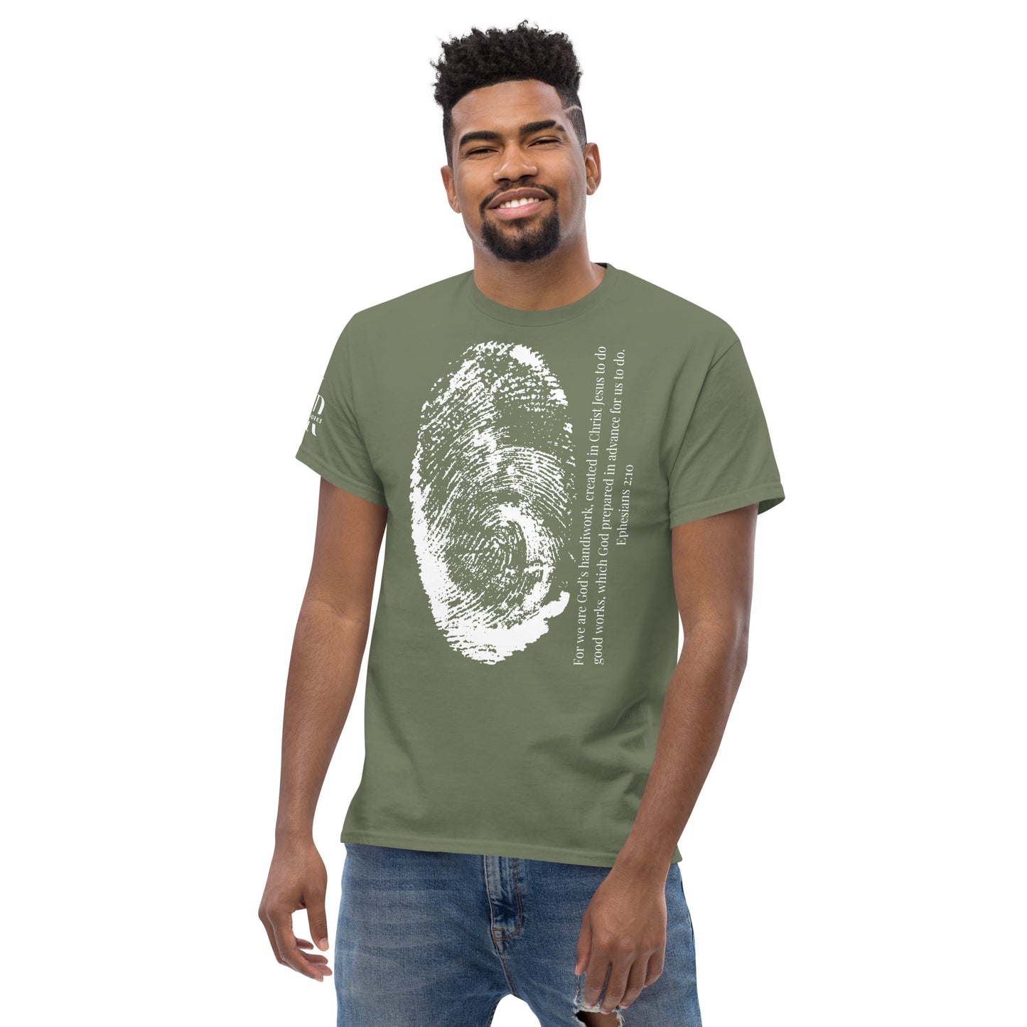Fearfully And Wonderfully Made Men's classic tee W/White Print