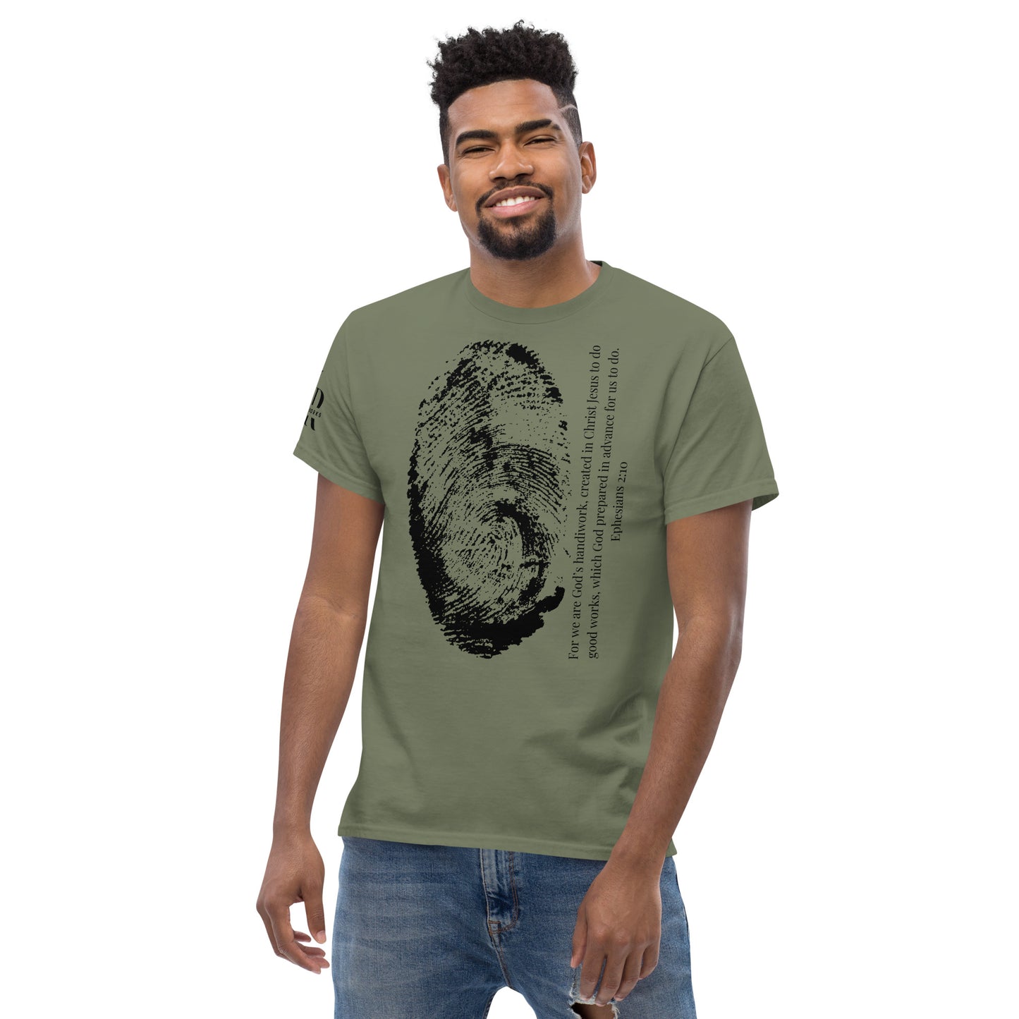 Fearfully And Wonderfully Made Men's classic tee W/Black Print