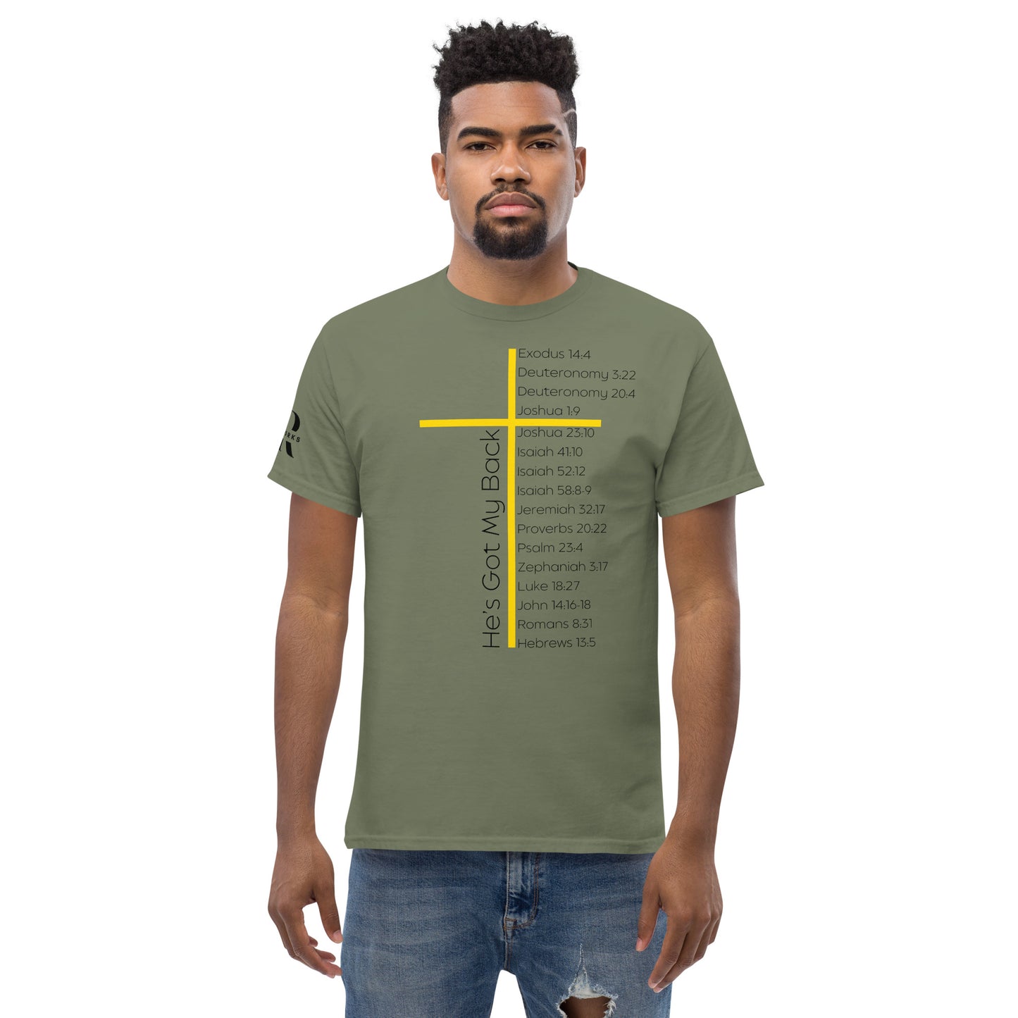 He's Got My Back Men's classic tee W/Black Print