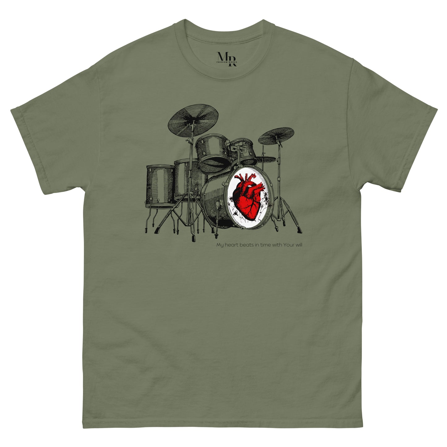 Heart Beats In Time Men's classic tee W/Black Print