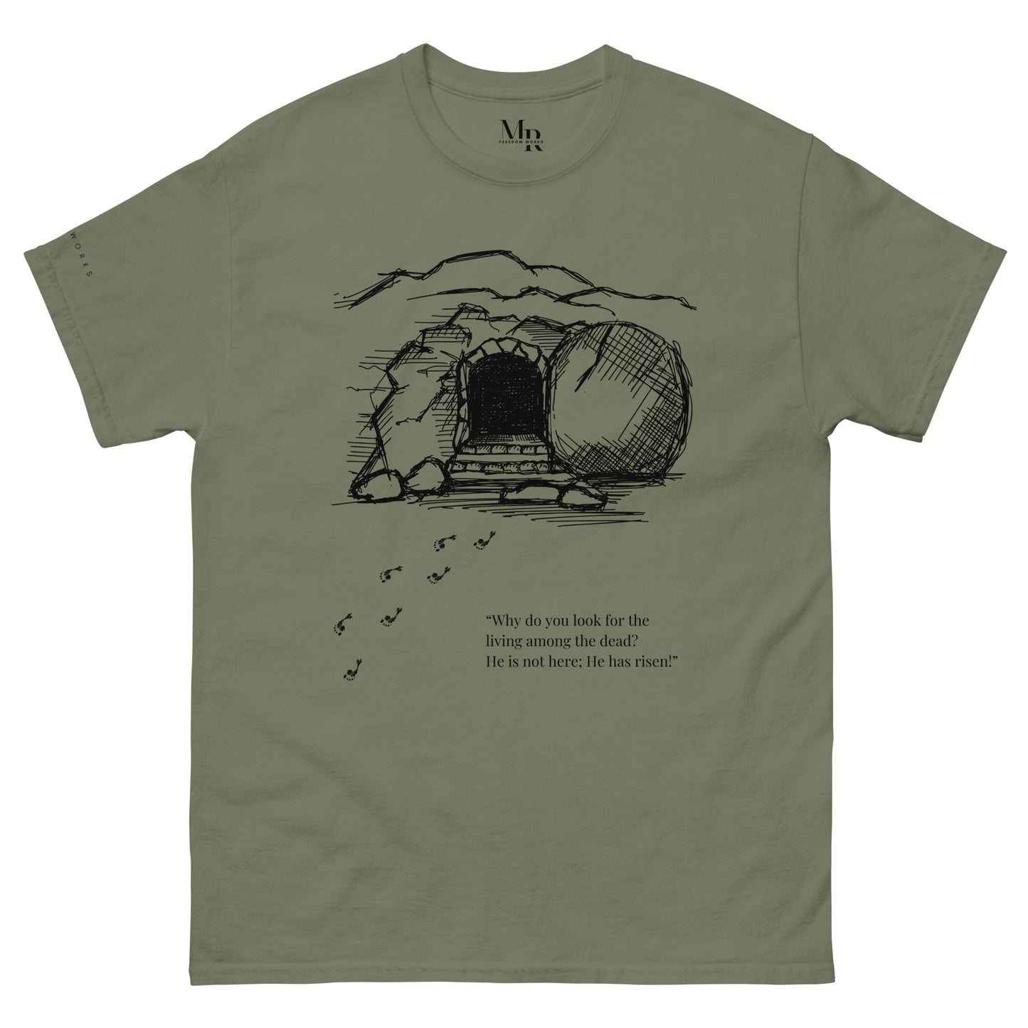 He Is Risen Men's classic tee W/Black Print