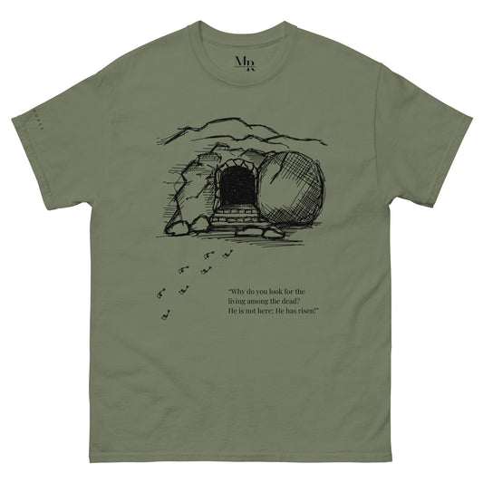 He Is Risen Men's classic tee W/Black Print