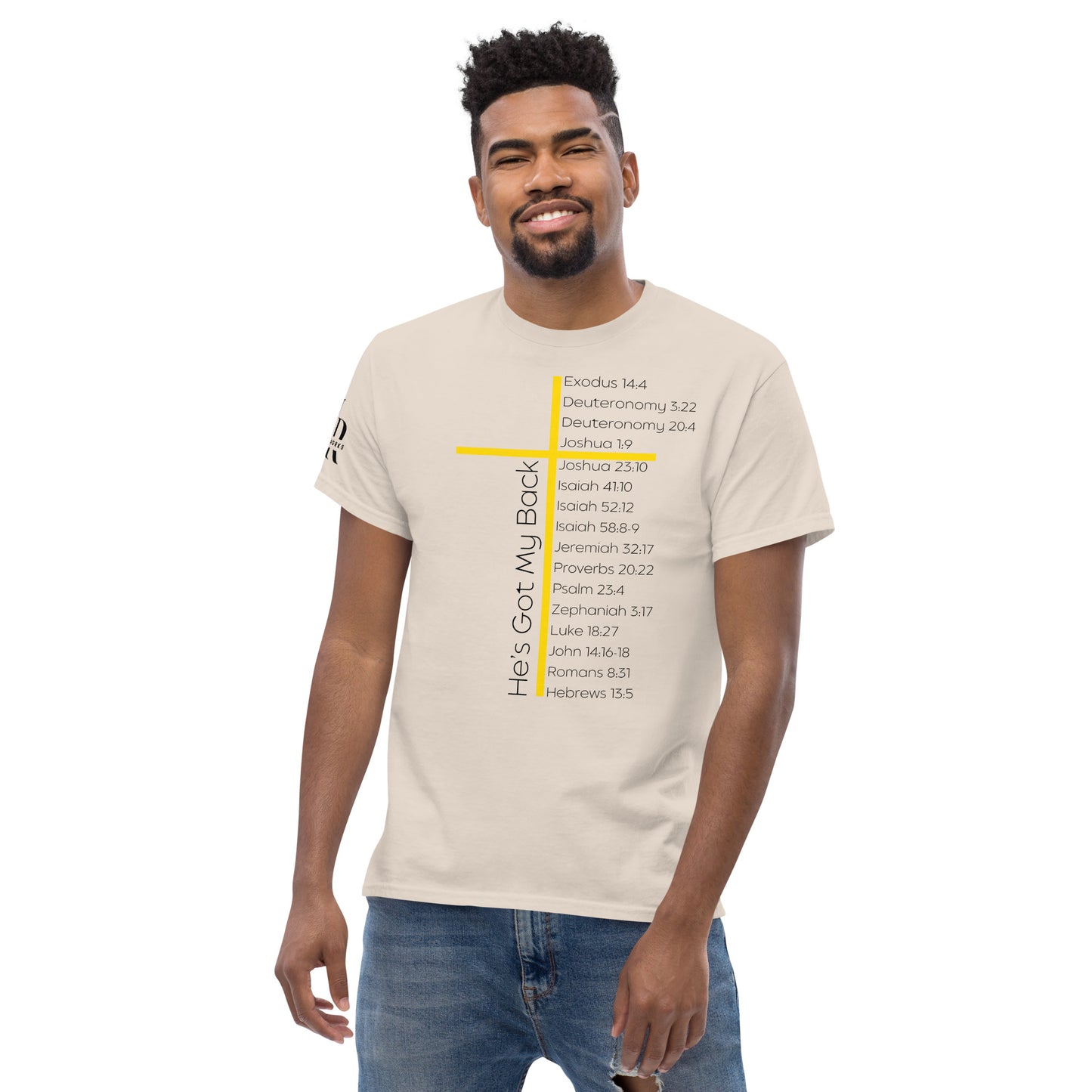 He's Got My Back Men's classic tee W/Black Print