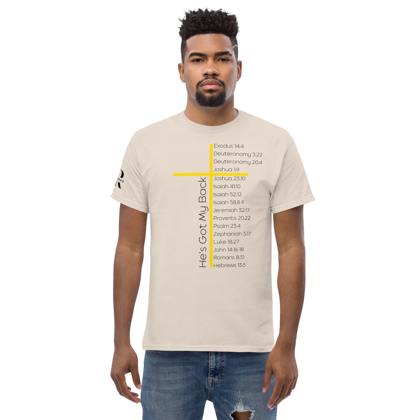 He's Got My Back Men's classic tee W/Black Print