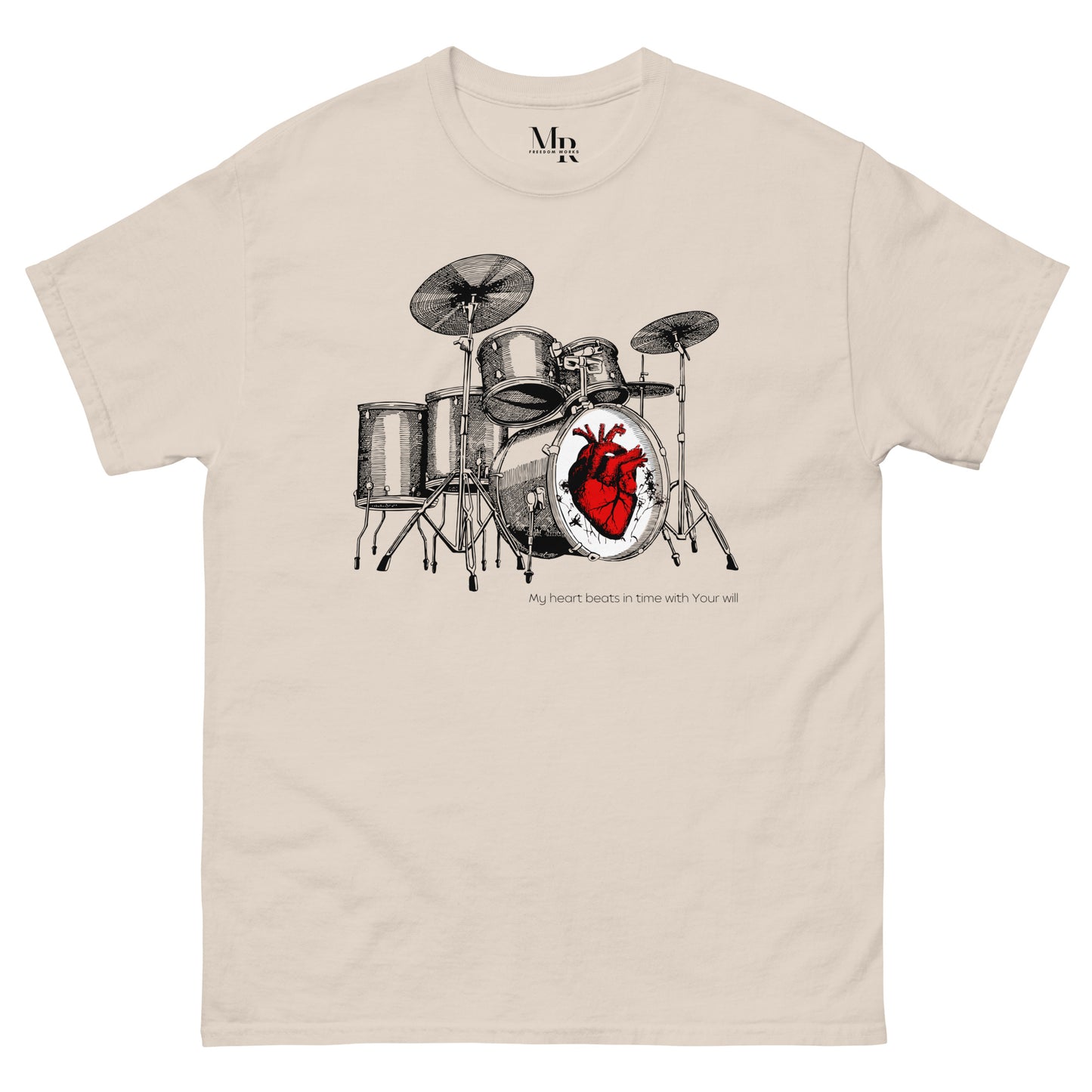 Heart Beats In Time Men's classic tee W/Black Print