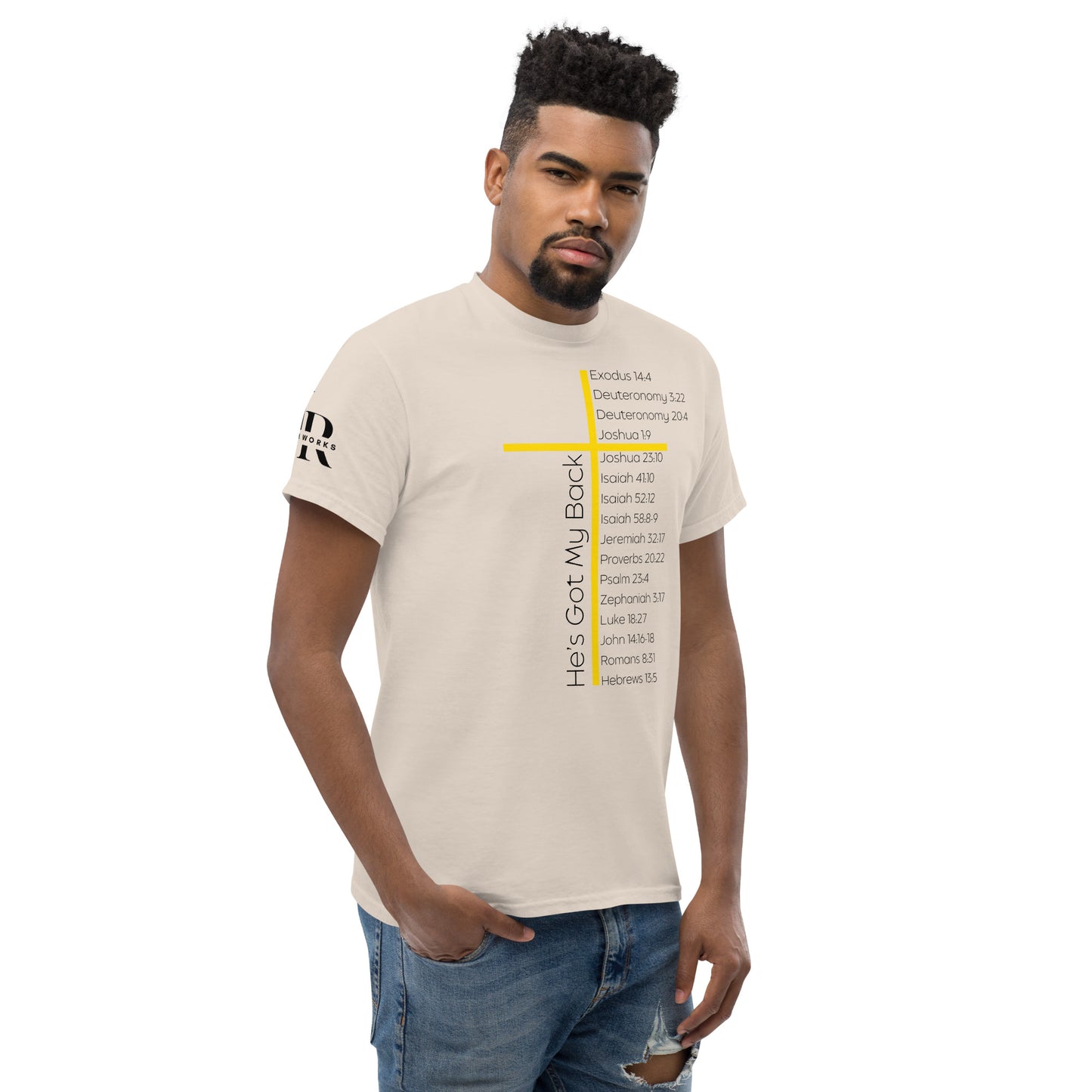 He's Got My Back Men's classic tee W/Black Print