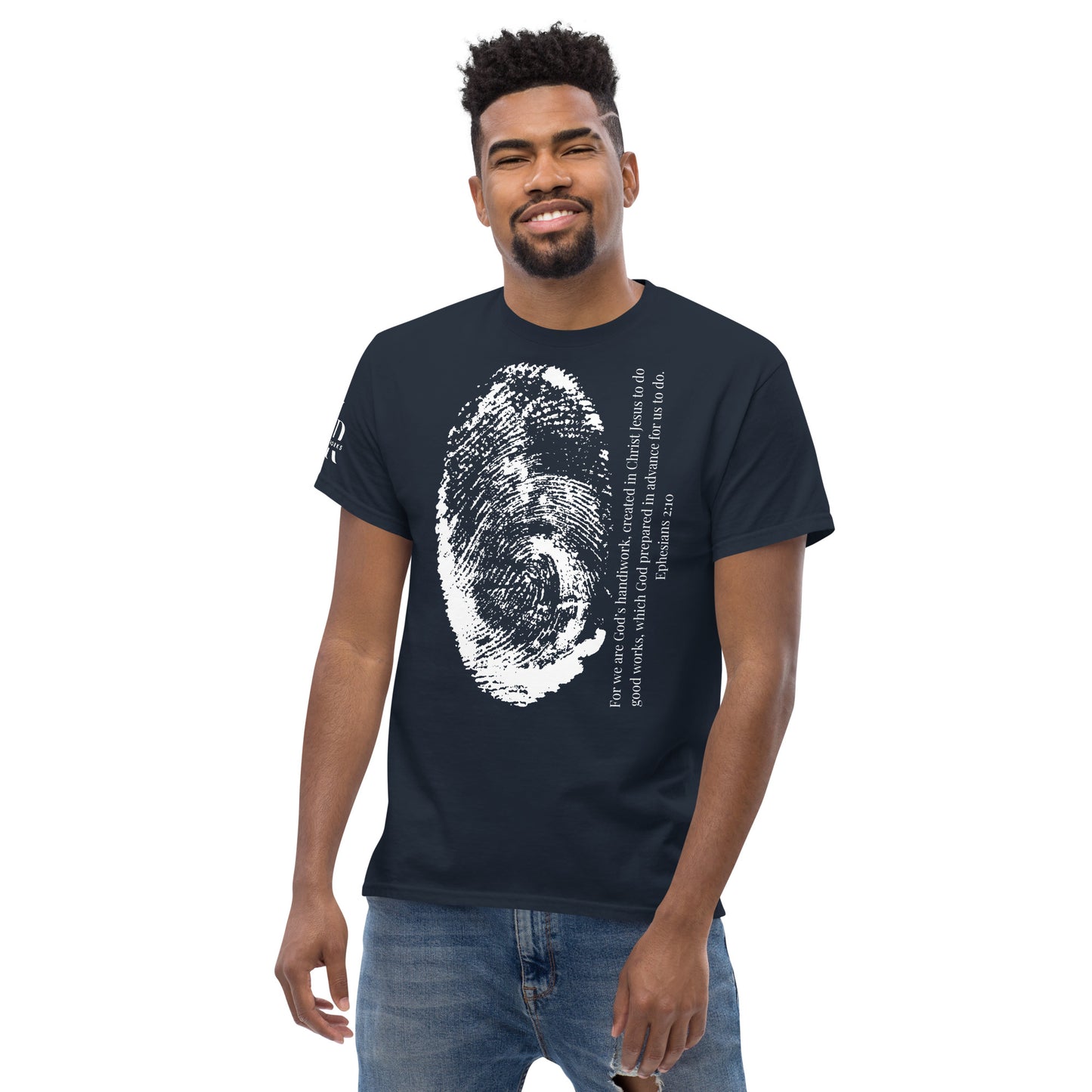 Fearfully And Wonderfully Made Men's classic tee W/White Print