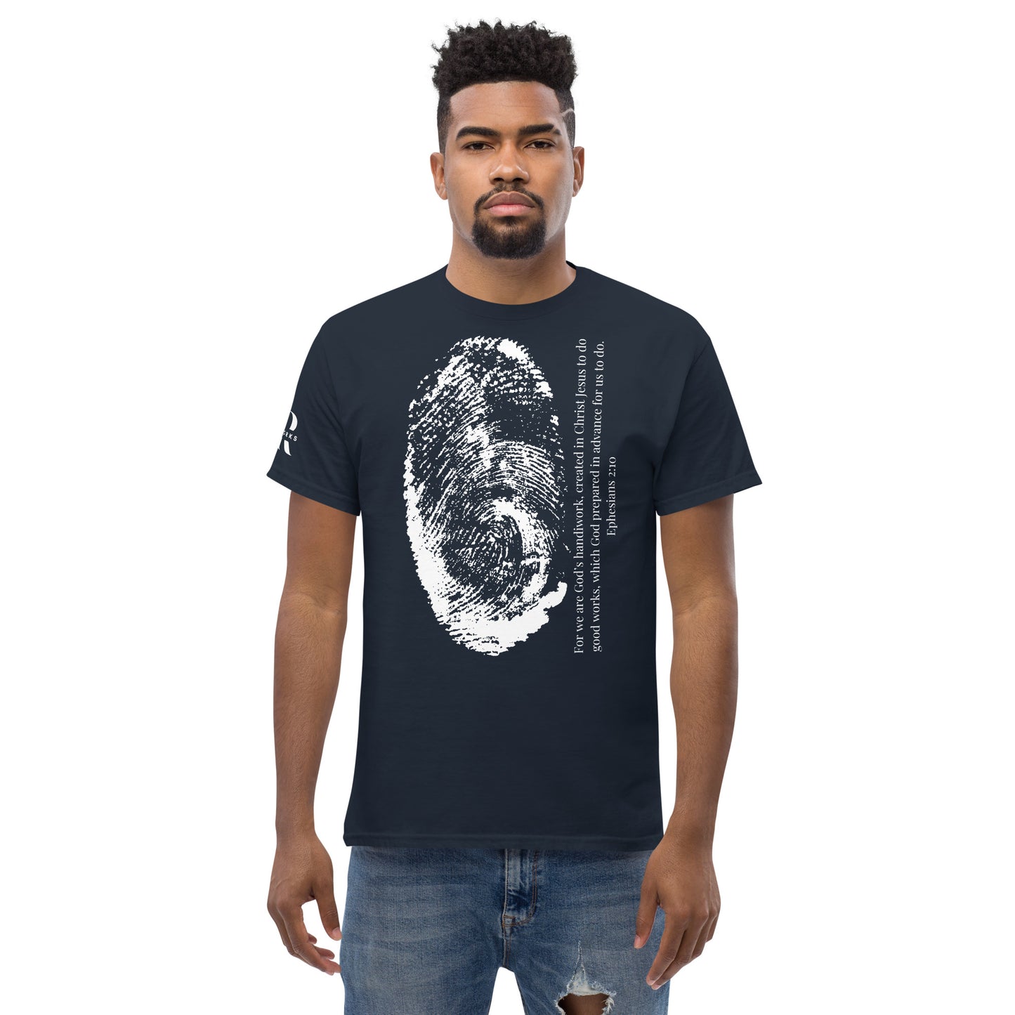 Fearfully And Wonderfully Made Men's classic tee W/White Print