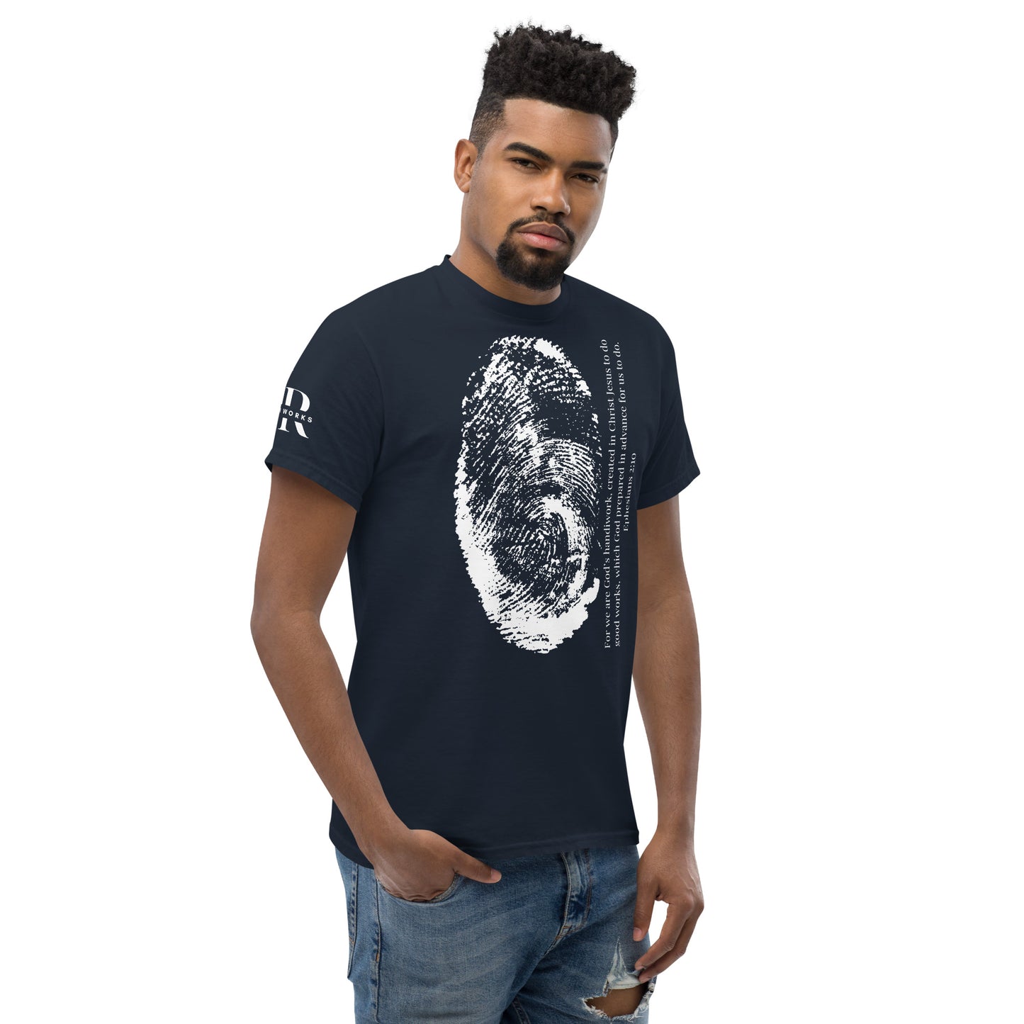 Fearfully And Wonderfully Made Men's classic tee W/White Print