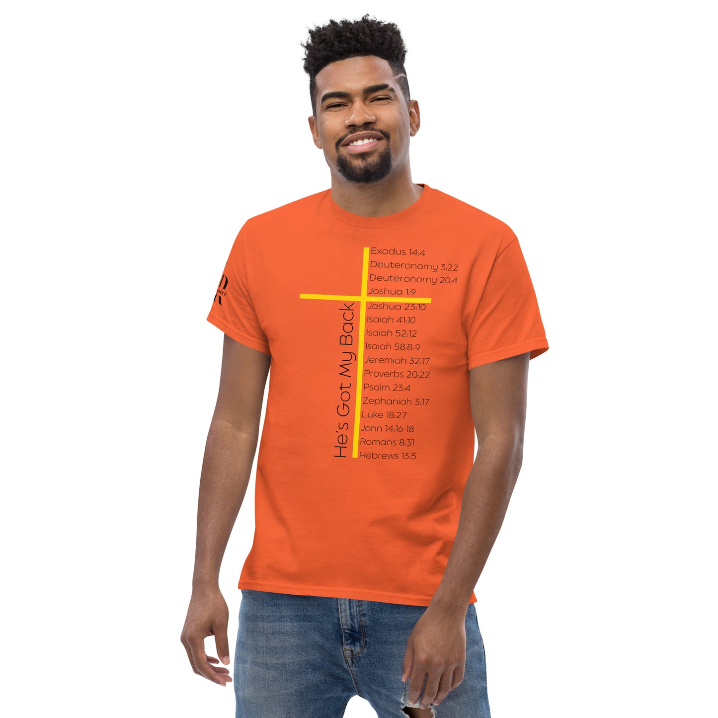 He's Got My Back Men's classic tee W/Black Print