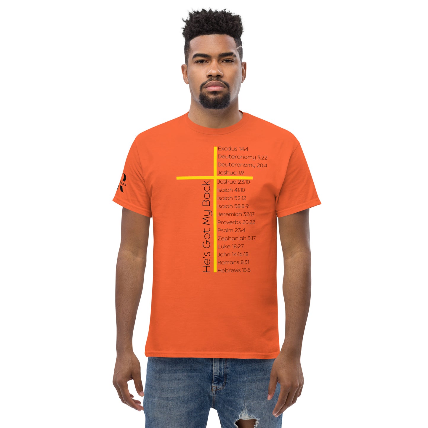 He's Got My Back Men's classic tee W/Black Print