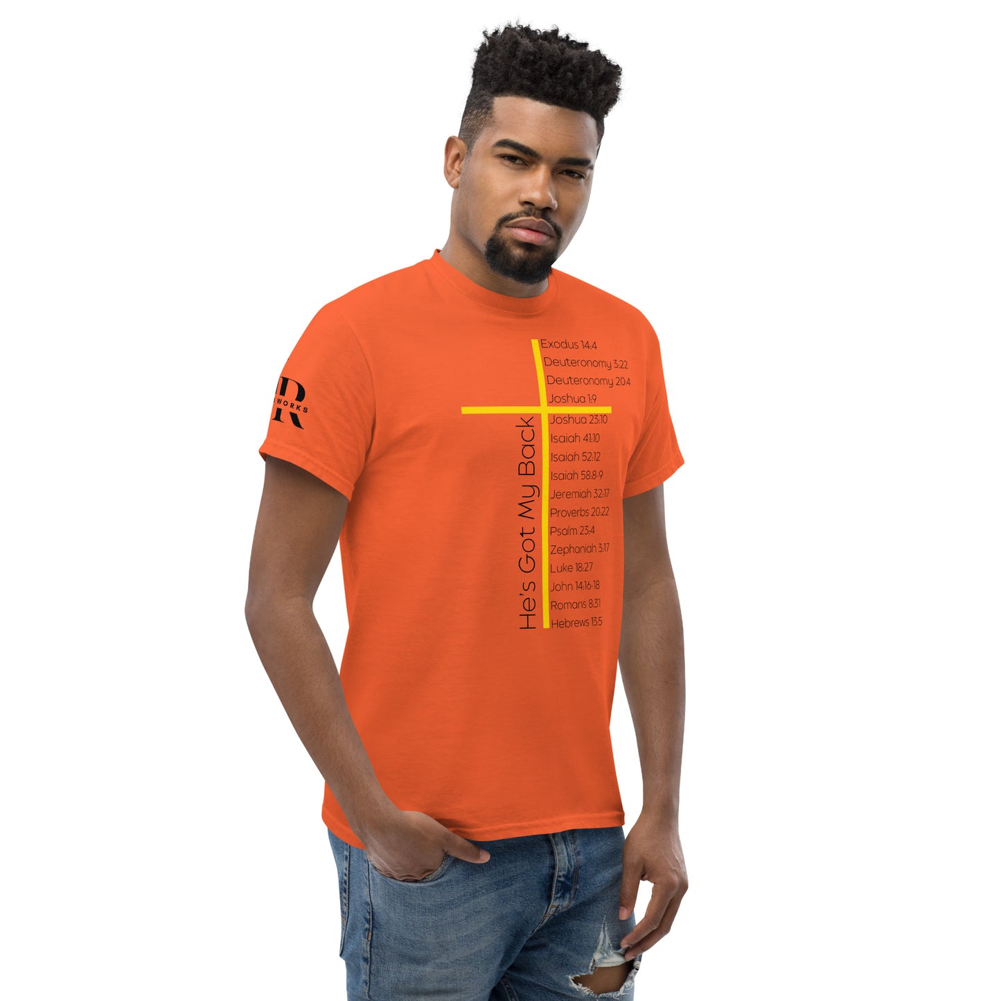 He's Got My Back Men's classic tee W/Black Print
