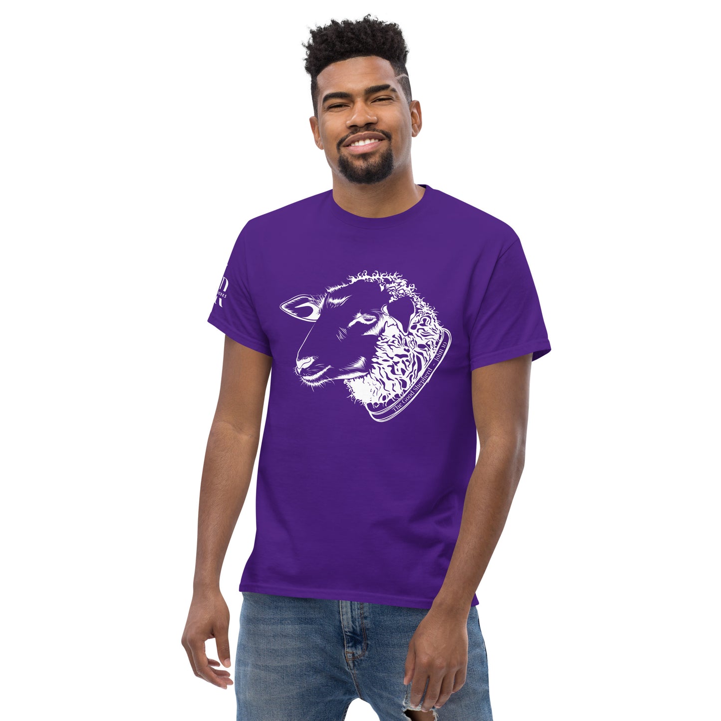 The Good Shepherd Men's classic tee W/White Print