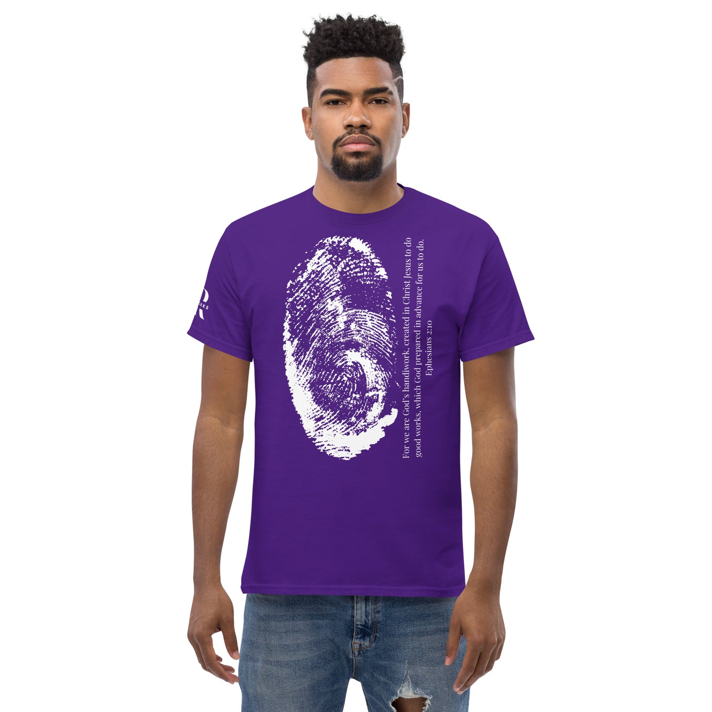 Fearfully And Wonderfully Made Men's classic tee W/White Print