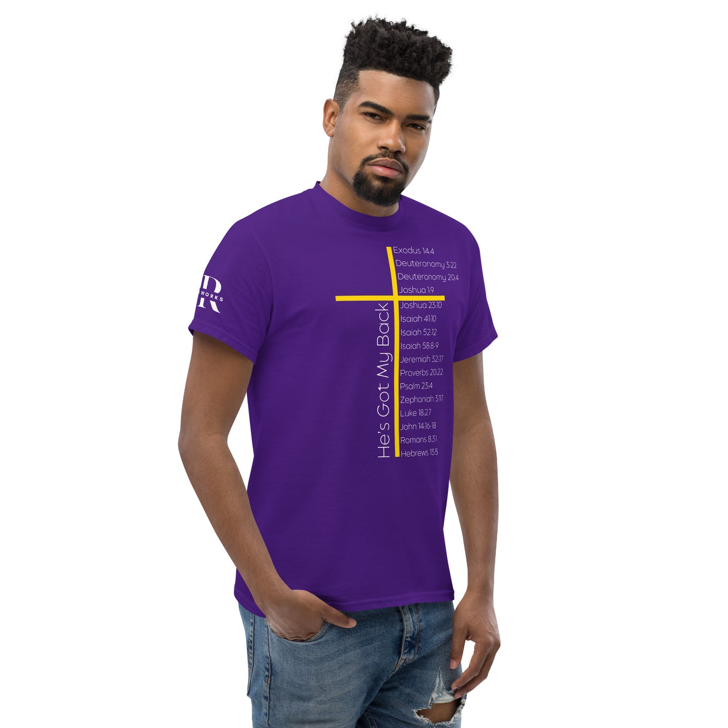 He's Got My Back Men's classic tee W/White Print