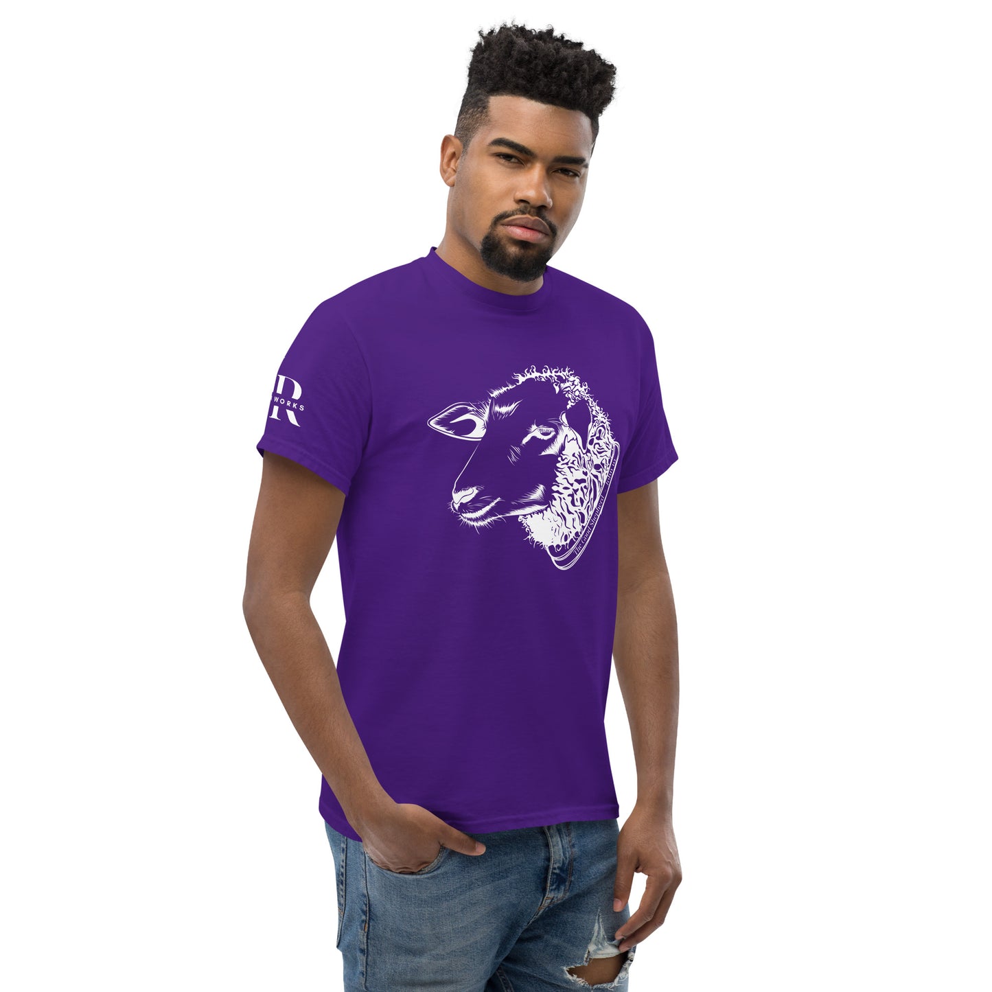 The Good Shepherd Men's classic tee W/White Print