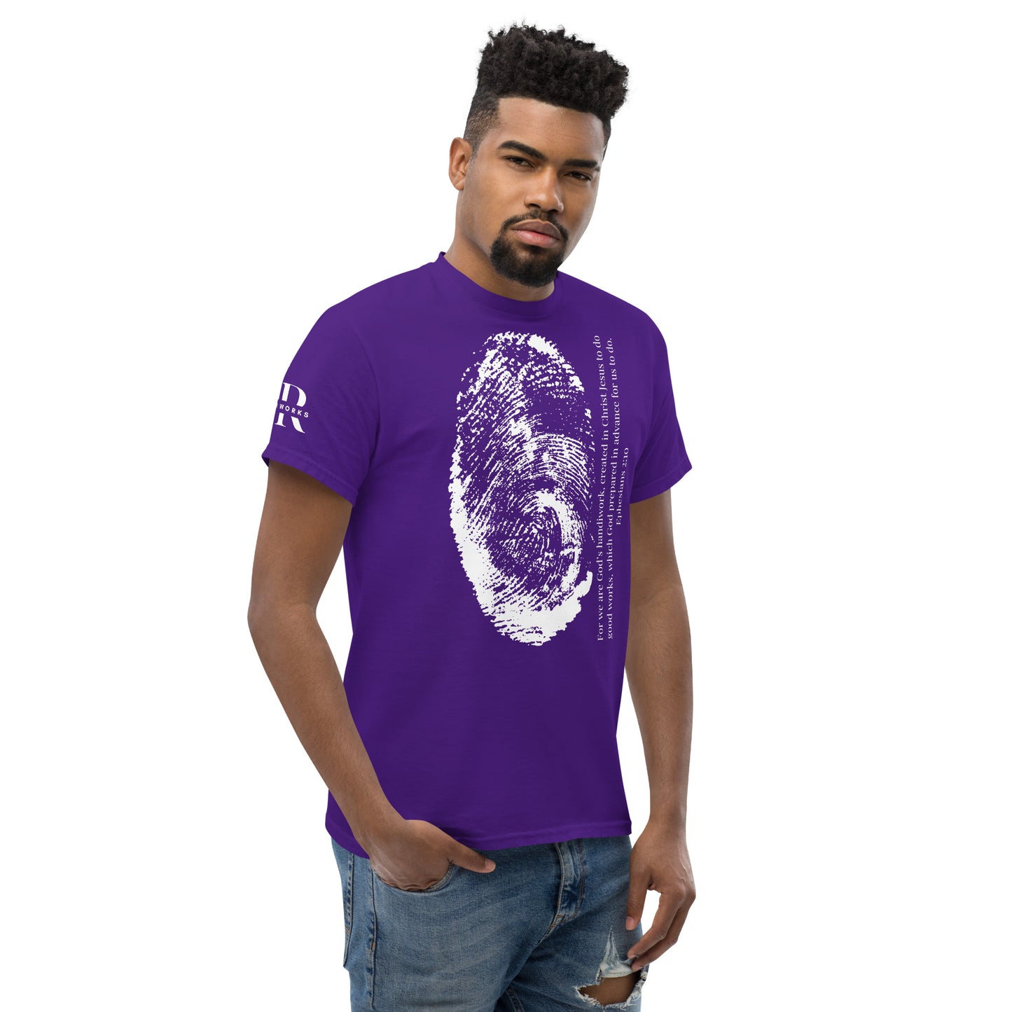 Fearfully And Wonderfully Made Men's classic tee W/White Print