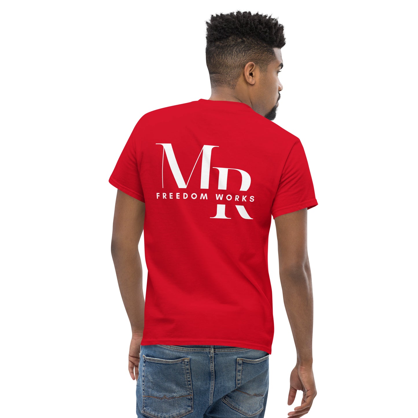 Heart Beats In Time Men's classic tee W/White Print