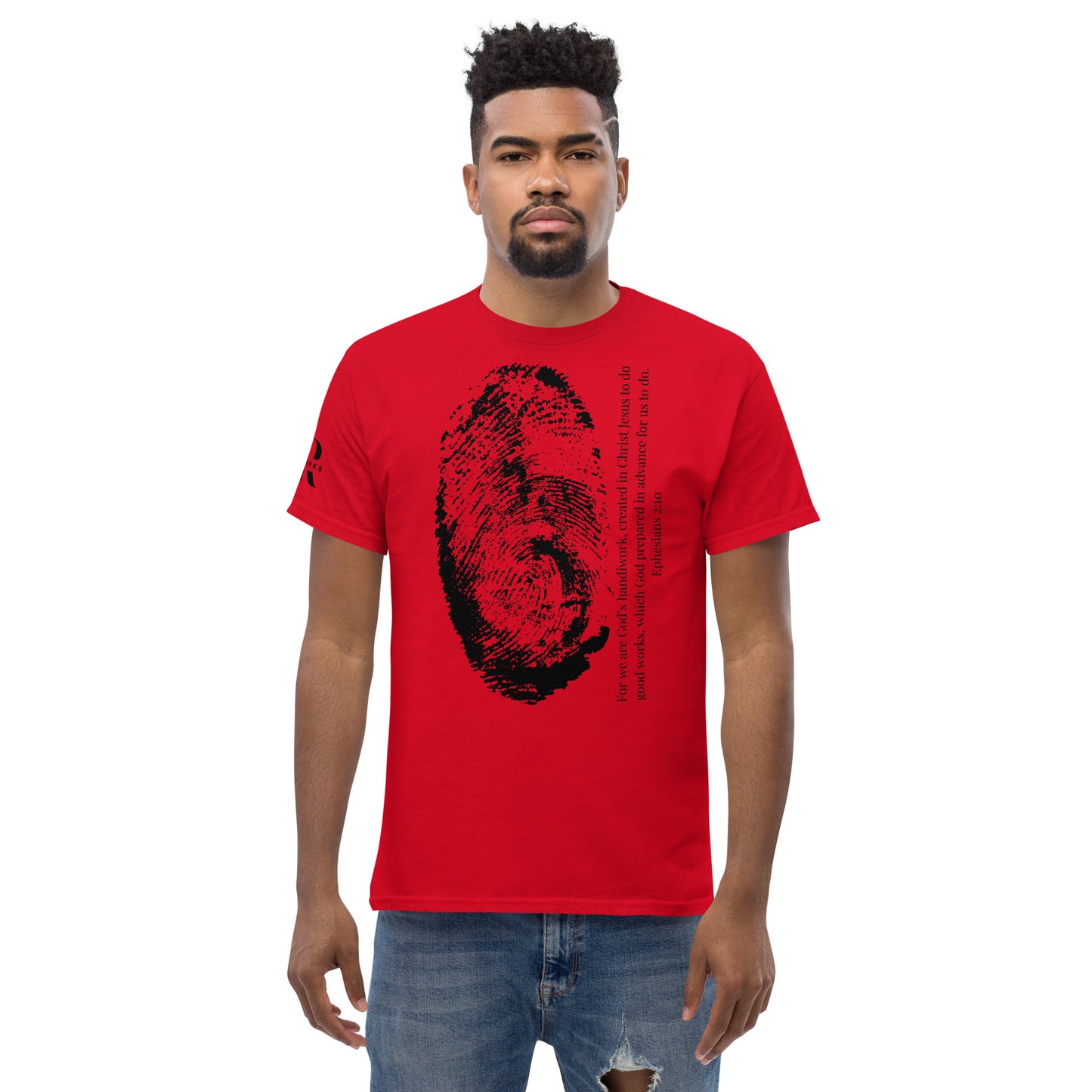 Fearfully And Wonderfully Made Men's classic tee W/Black Print