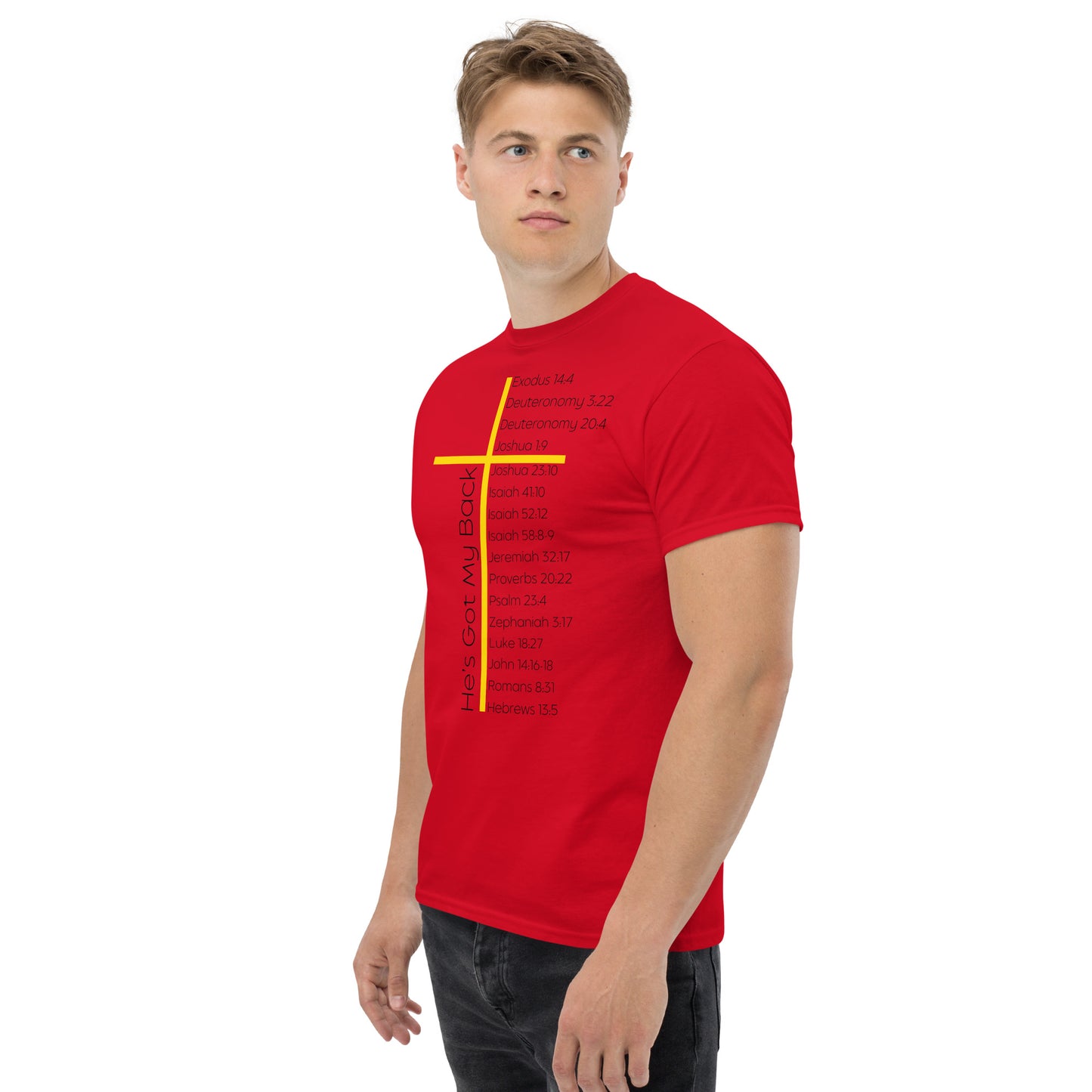 He's Got My Back Men's classic tee W/Black Print
