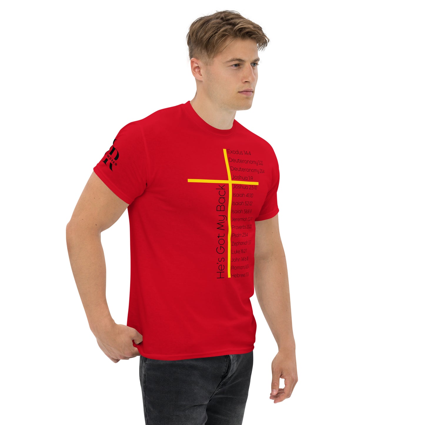 He's Got My Back Men's classic tee W/Black Print