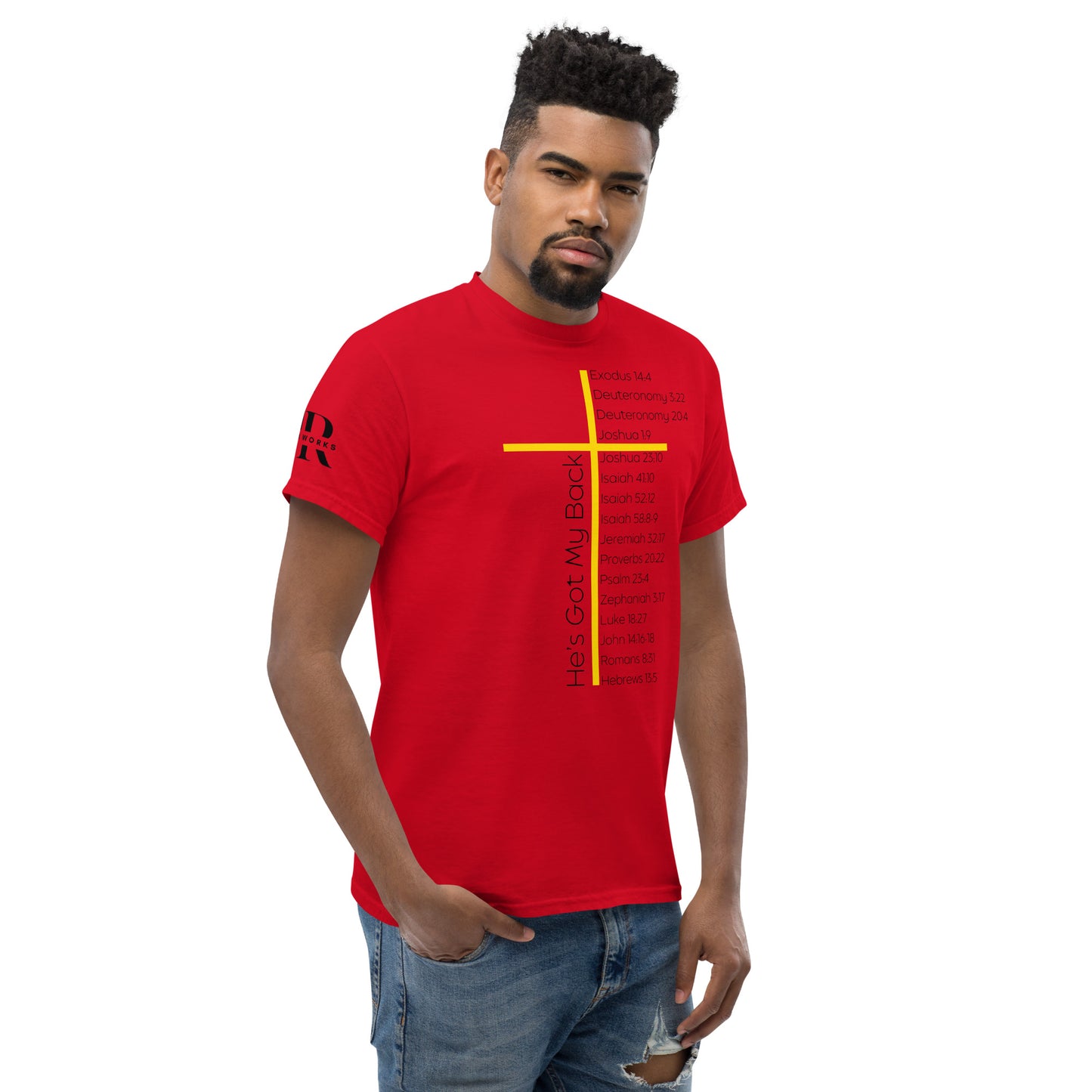 He's Got My Back Men's classic tee W/Black Print
